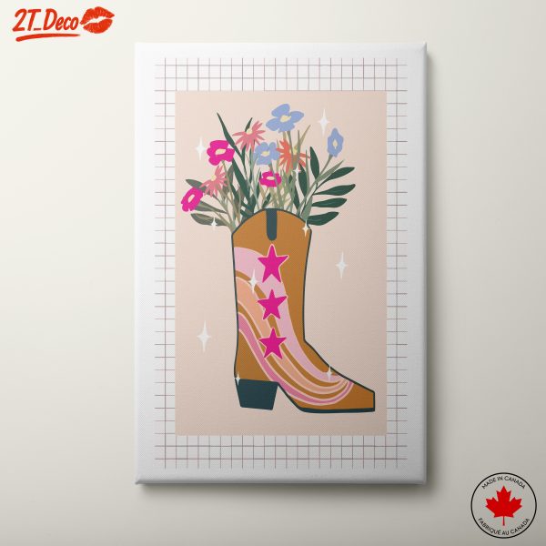 Flower-Adorned Boot Illustration