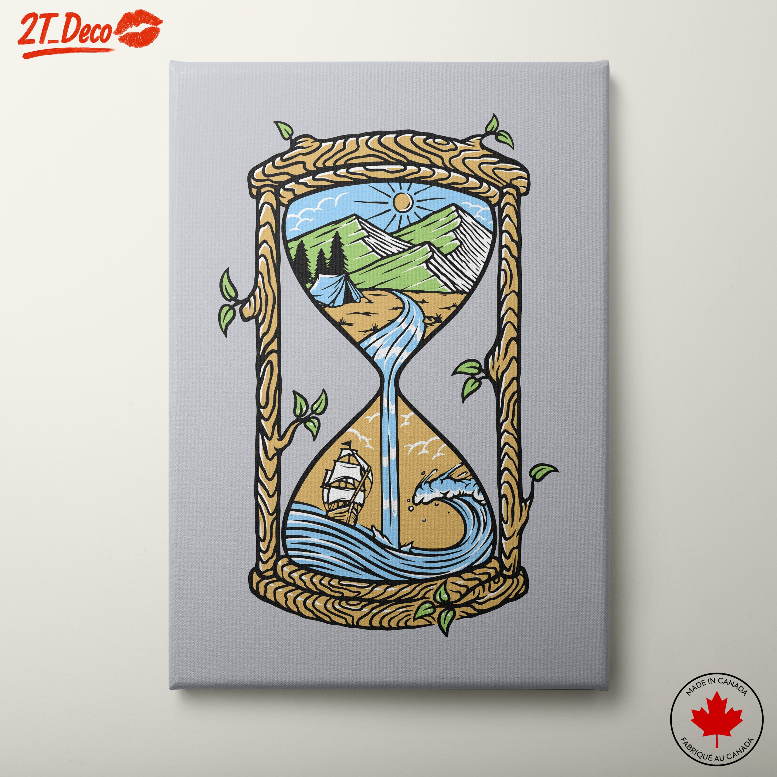 Nature Adventure Illustration in Hourglass