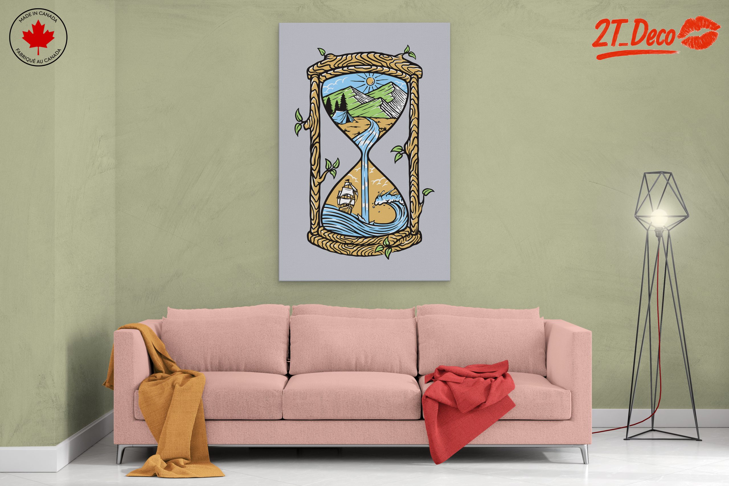 Nature Adventure Illustration in Hourglass - Image 2
