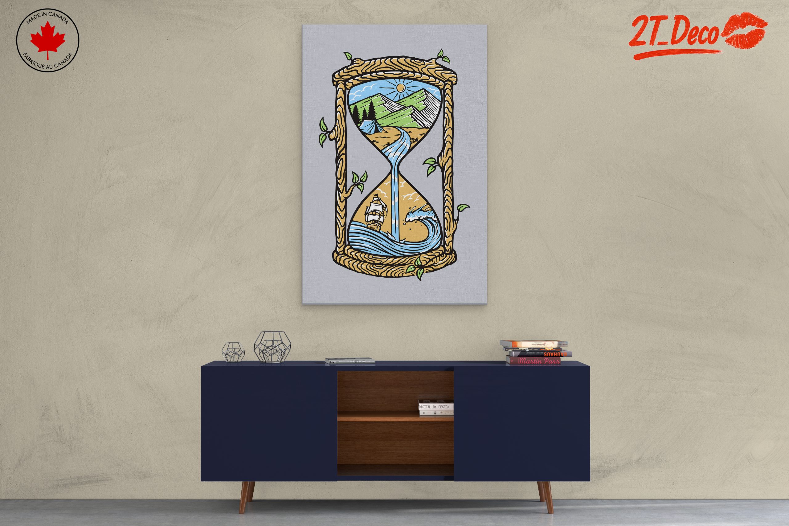 Nature Adventure Illustration in Hourglass - Image 3