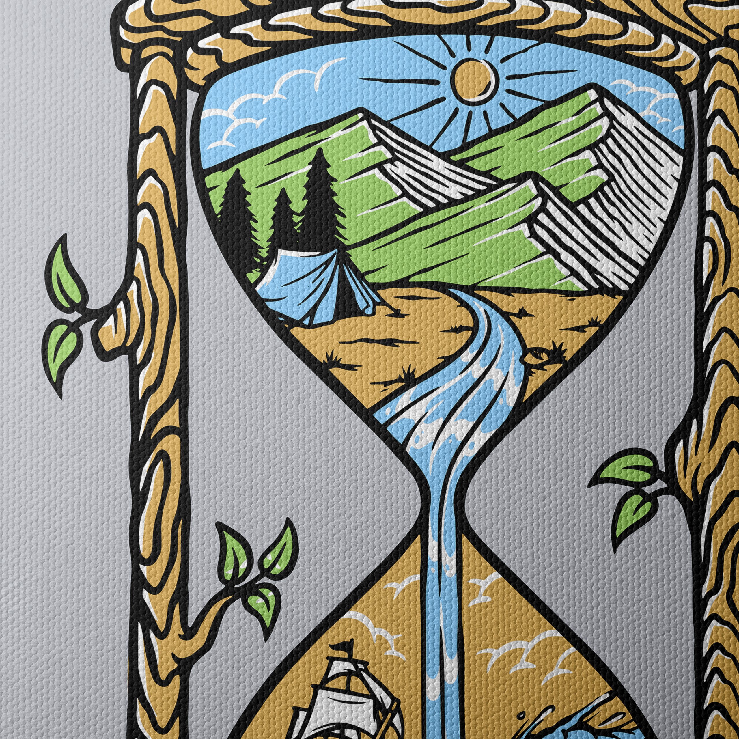 Nature Adventure Illustration in Hourglass - Image 4