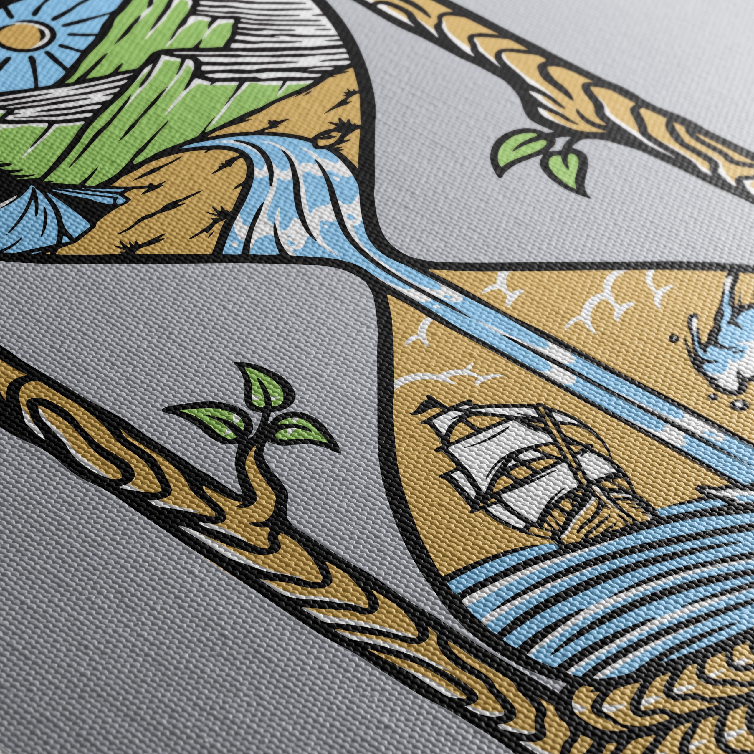 Nature Adventure Illustration in Hourglass - Image 5