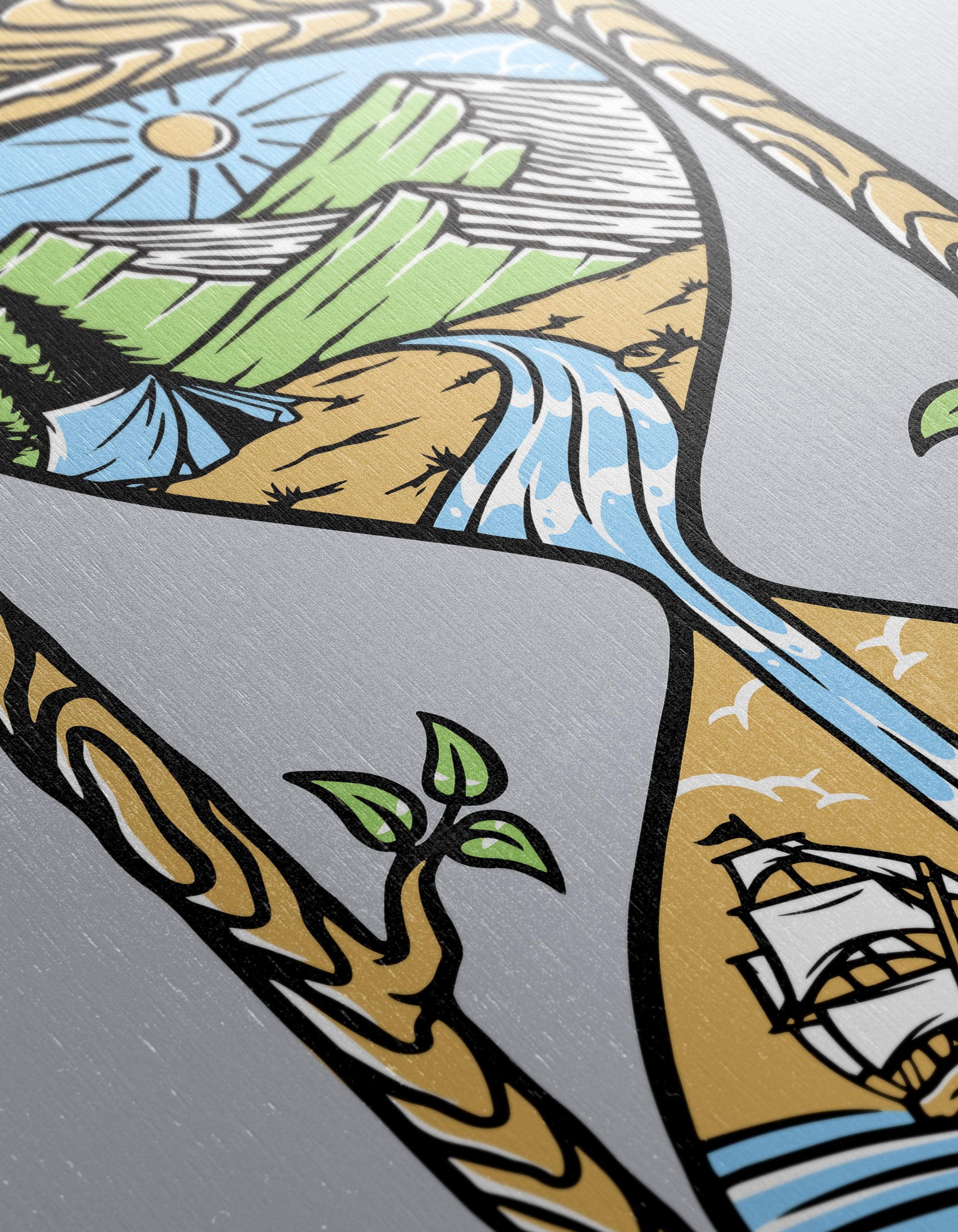 Nature Adventure Illustration in Hourglass - Image 12
