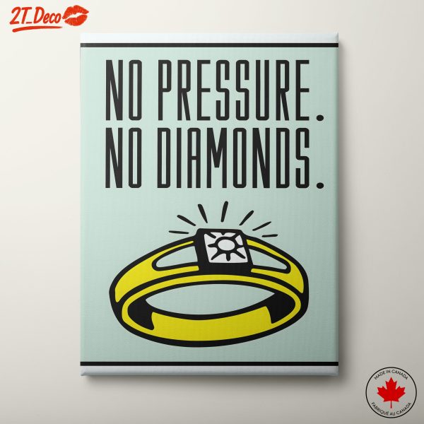 No Pressure No Diamonds Inspirational Quote Art