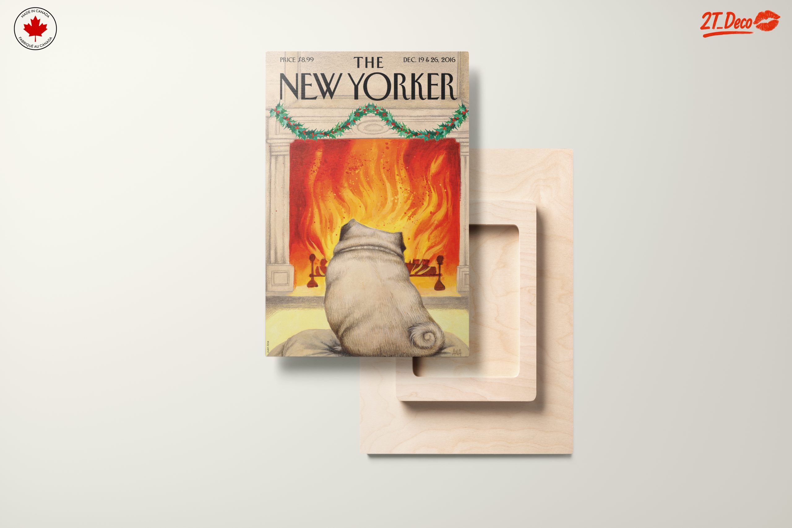 New Yorker Dog by the Fireplace Art - Image 11