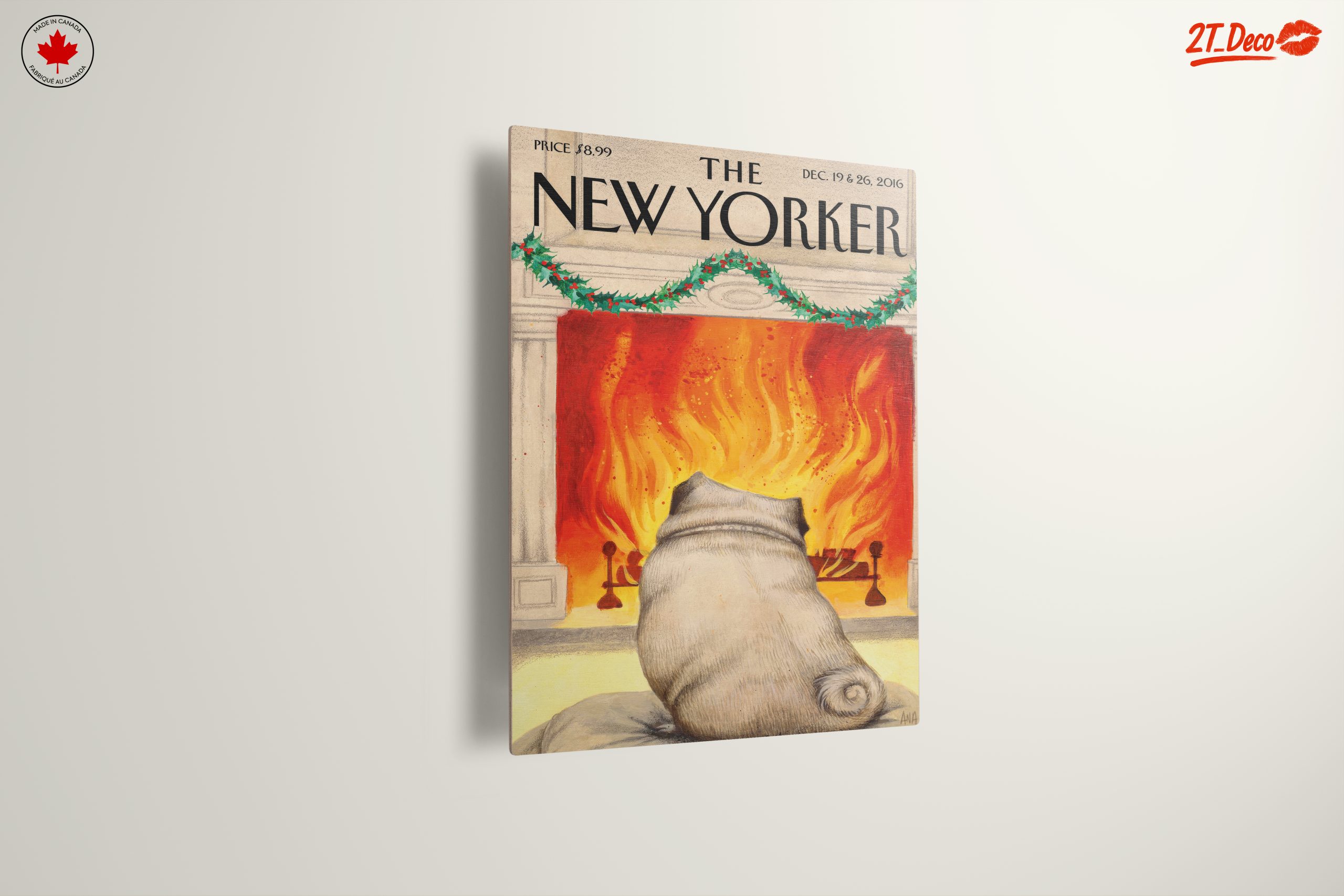 New Yorker Dog by the Fireplace Art - Image 13