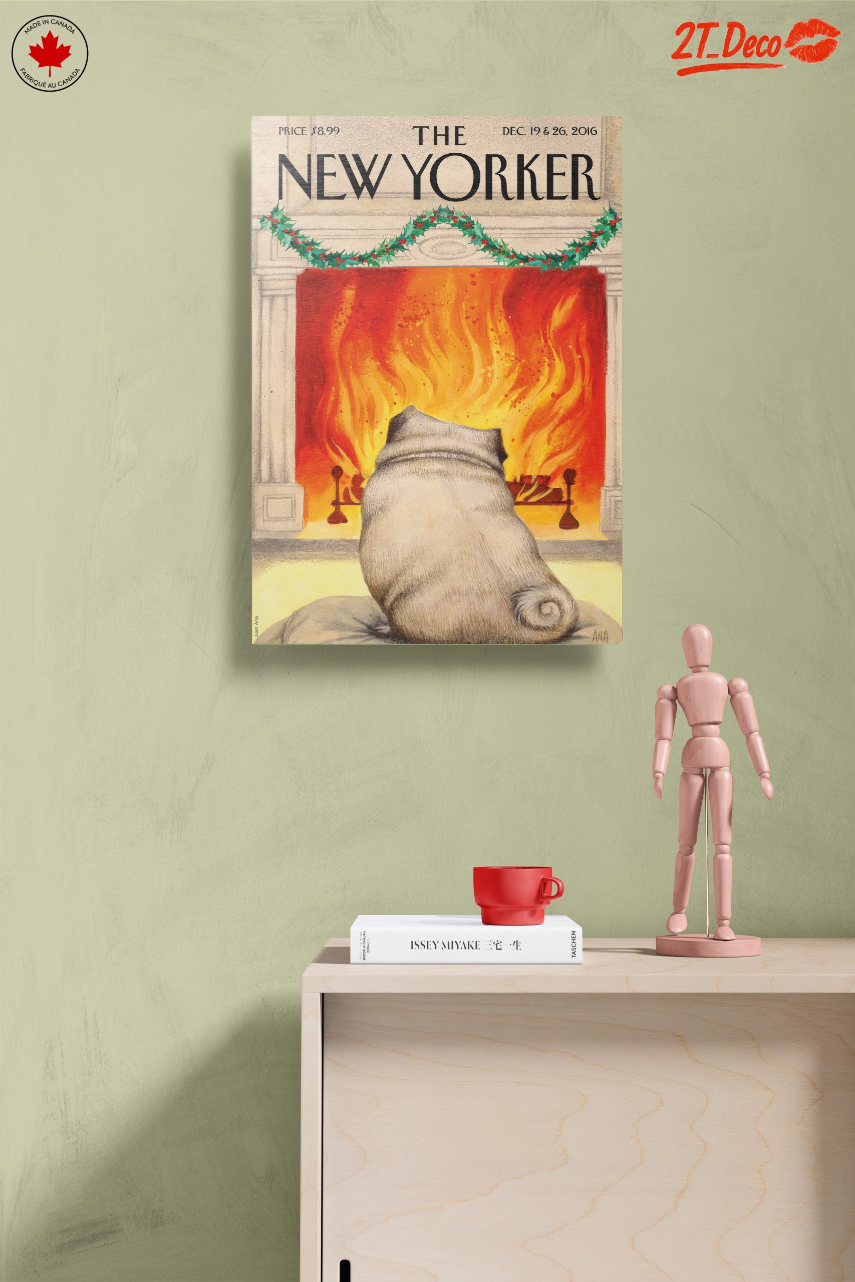 New Yorker Dog by the Fireplace Art - Image 14