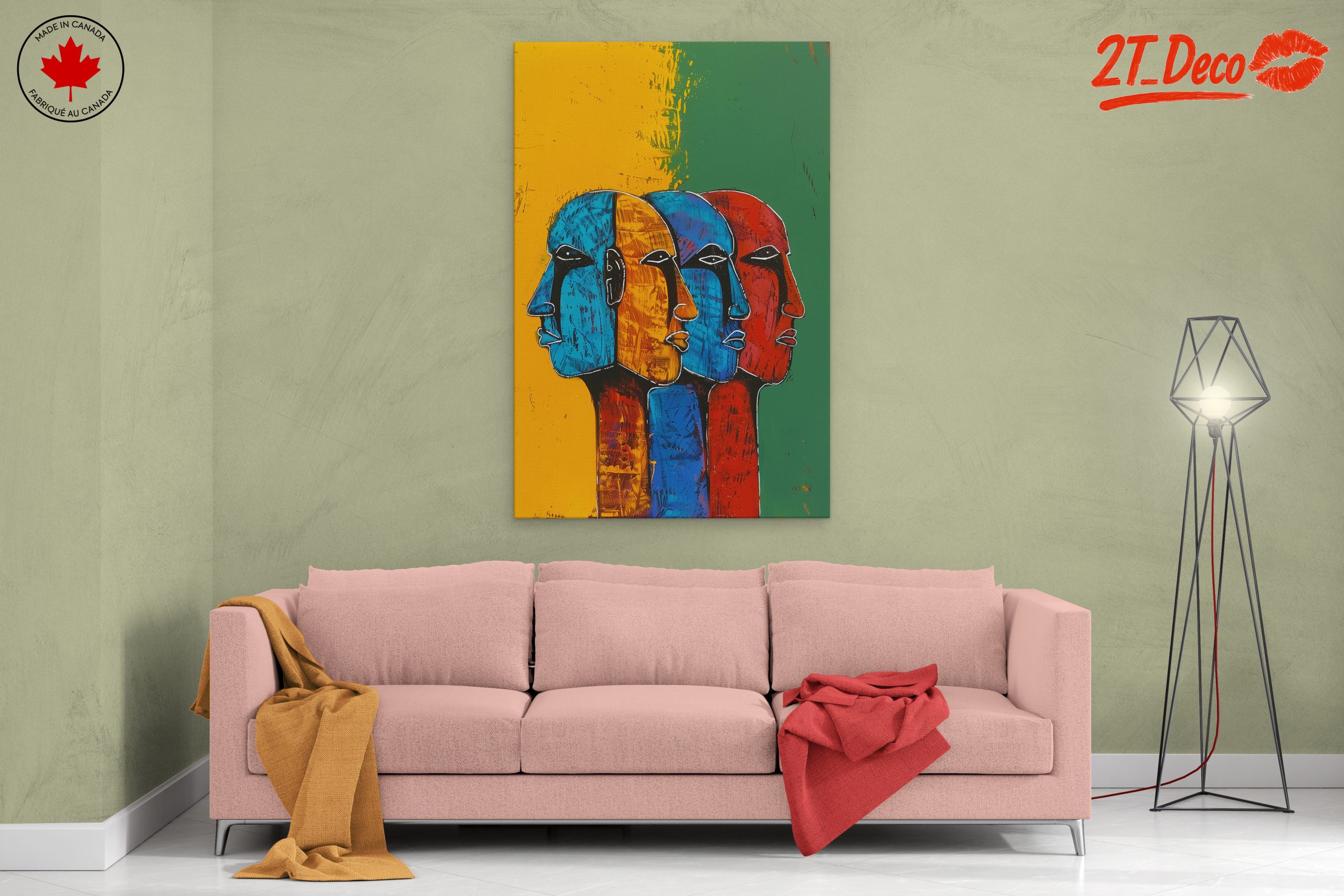 Vibrant Afro Art Faces in Bold Colors - Image 2