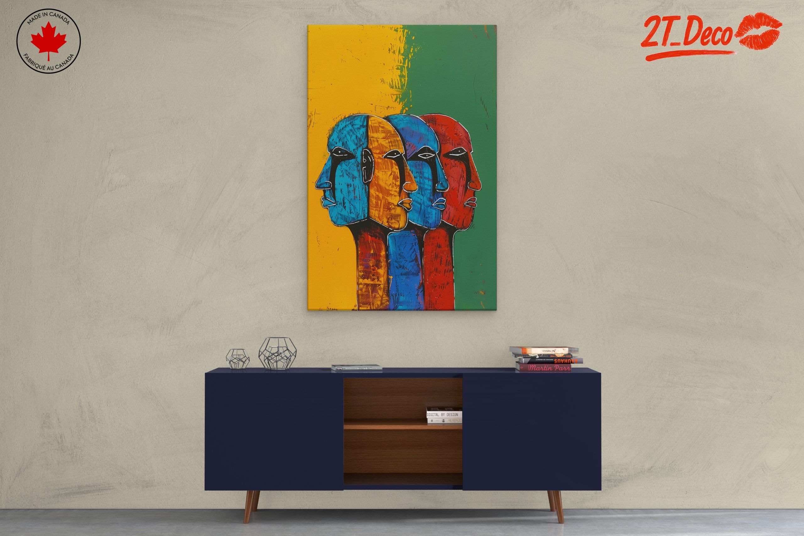 Vibrant Afro Art Faces in Bold Colors - Image 3