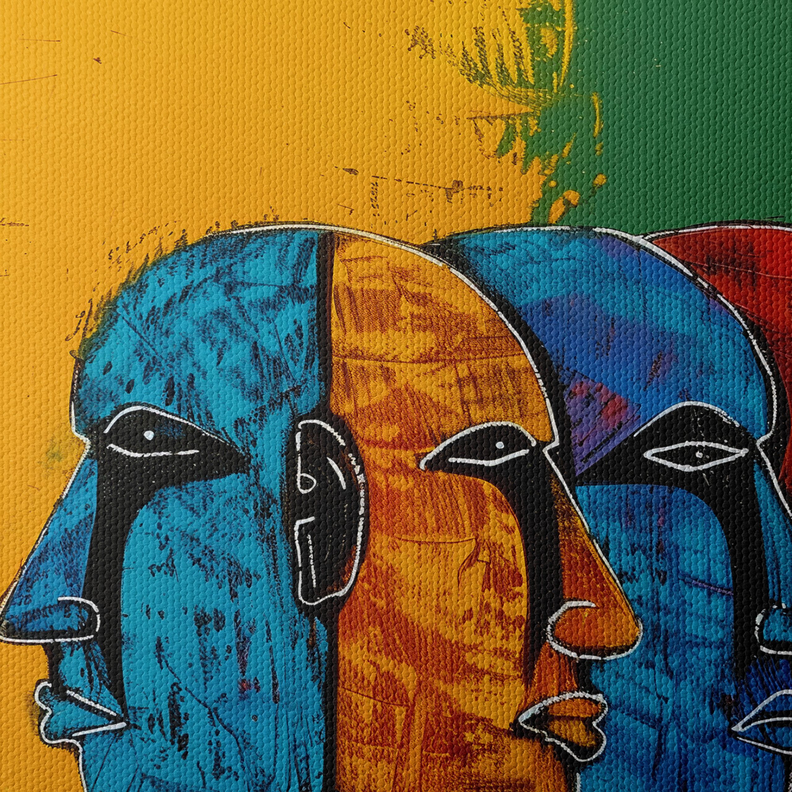 Vibrant Afro Art Faces in Bold Colors - Image 4