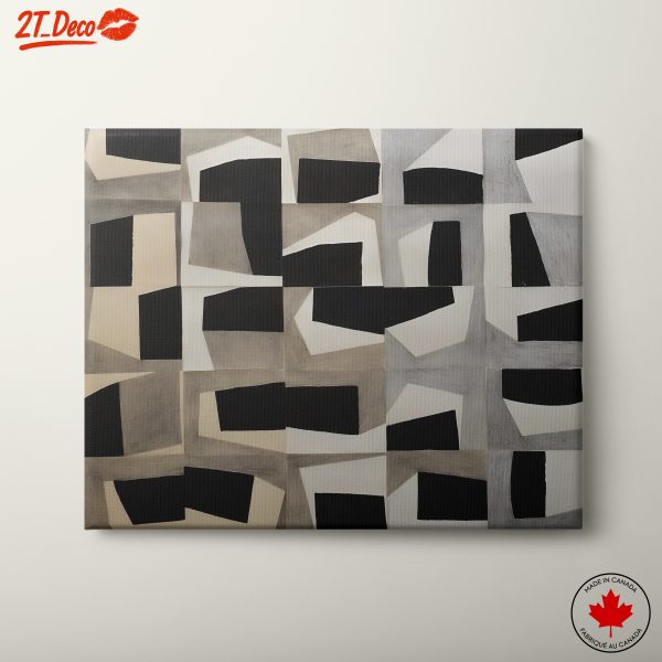 Black and White Geometric Abstract Art