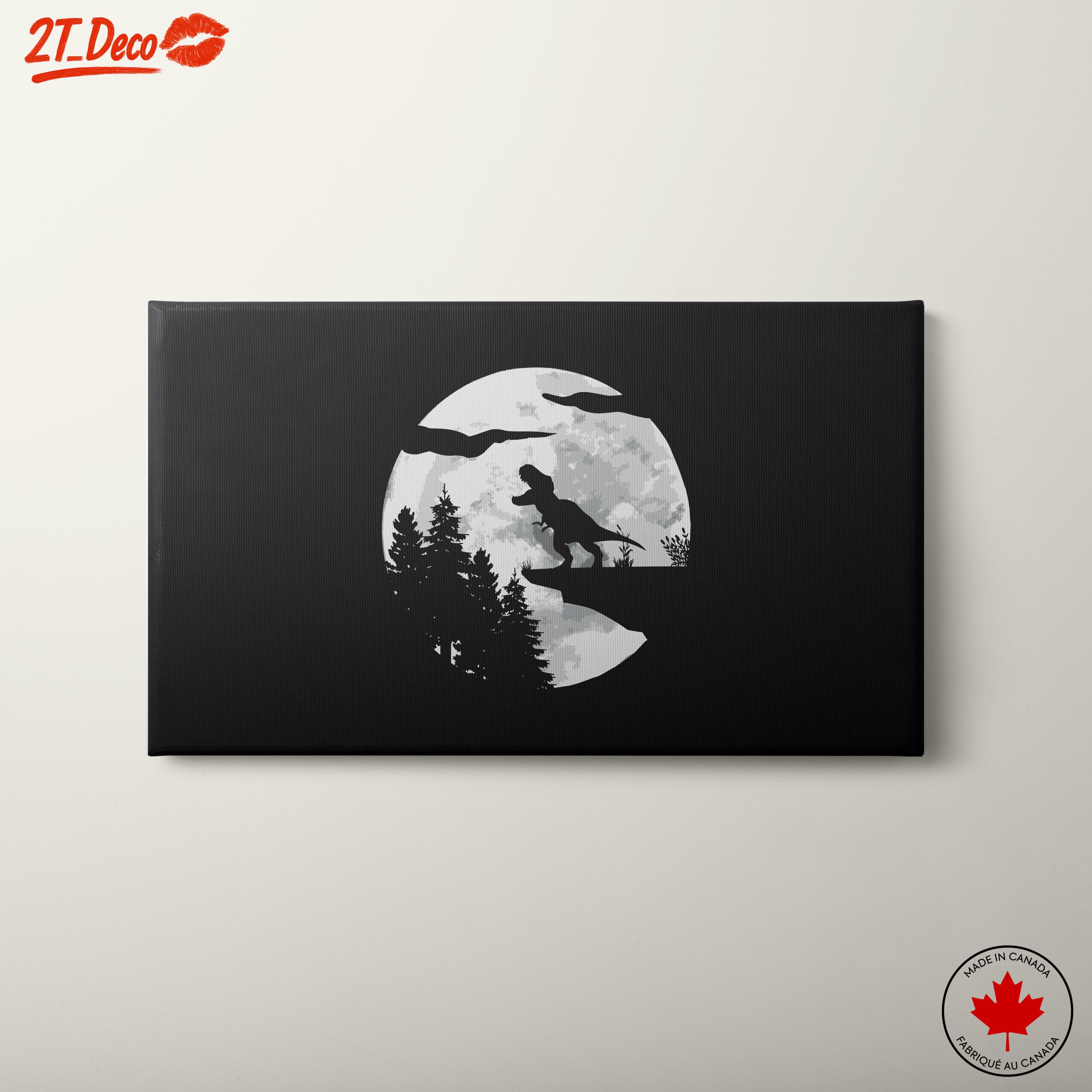 Dinosaur Silhouette Against Moonlight