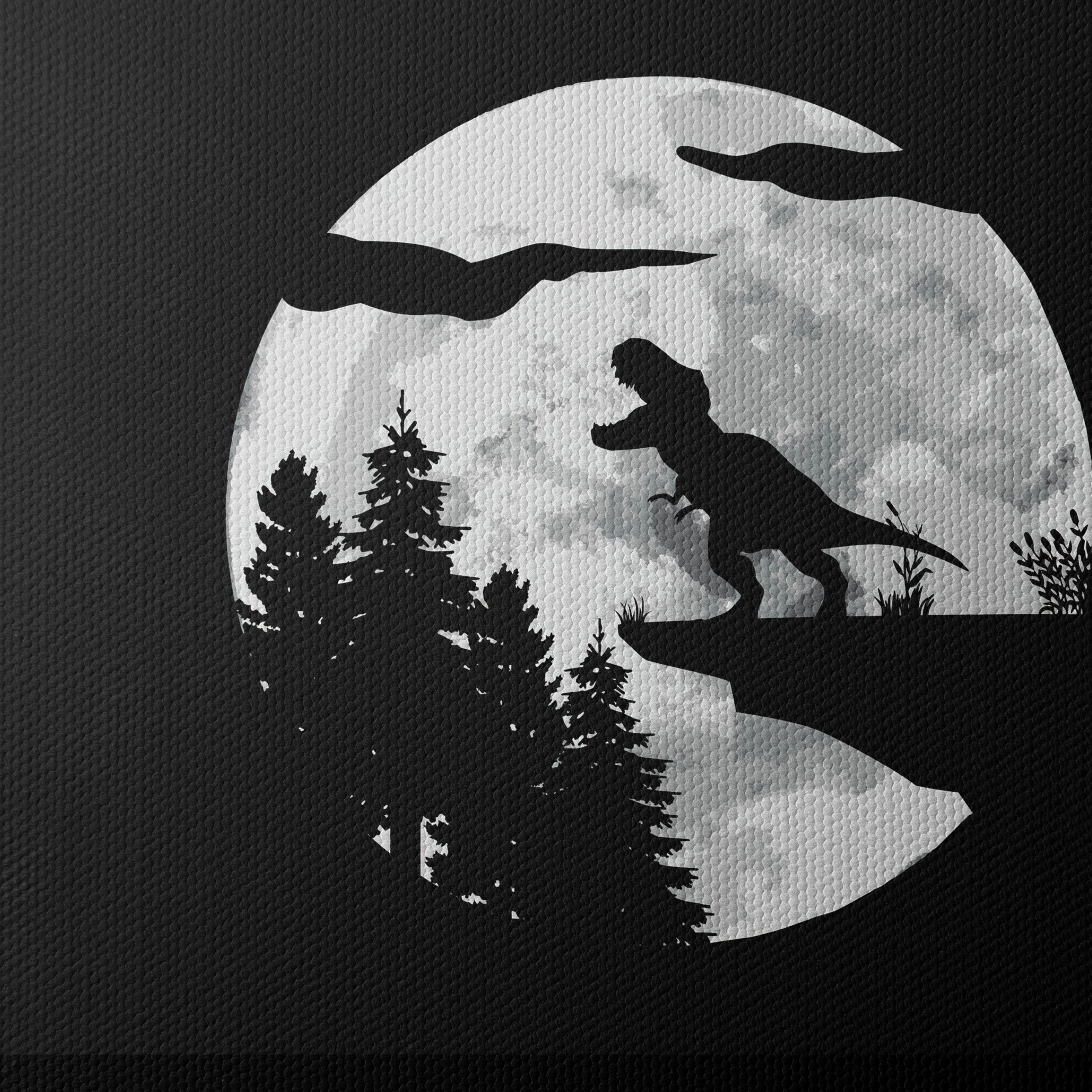 Dinosaur Silhouette Against Moonlight - Image 4
