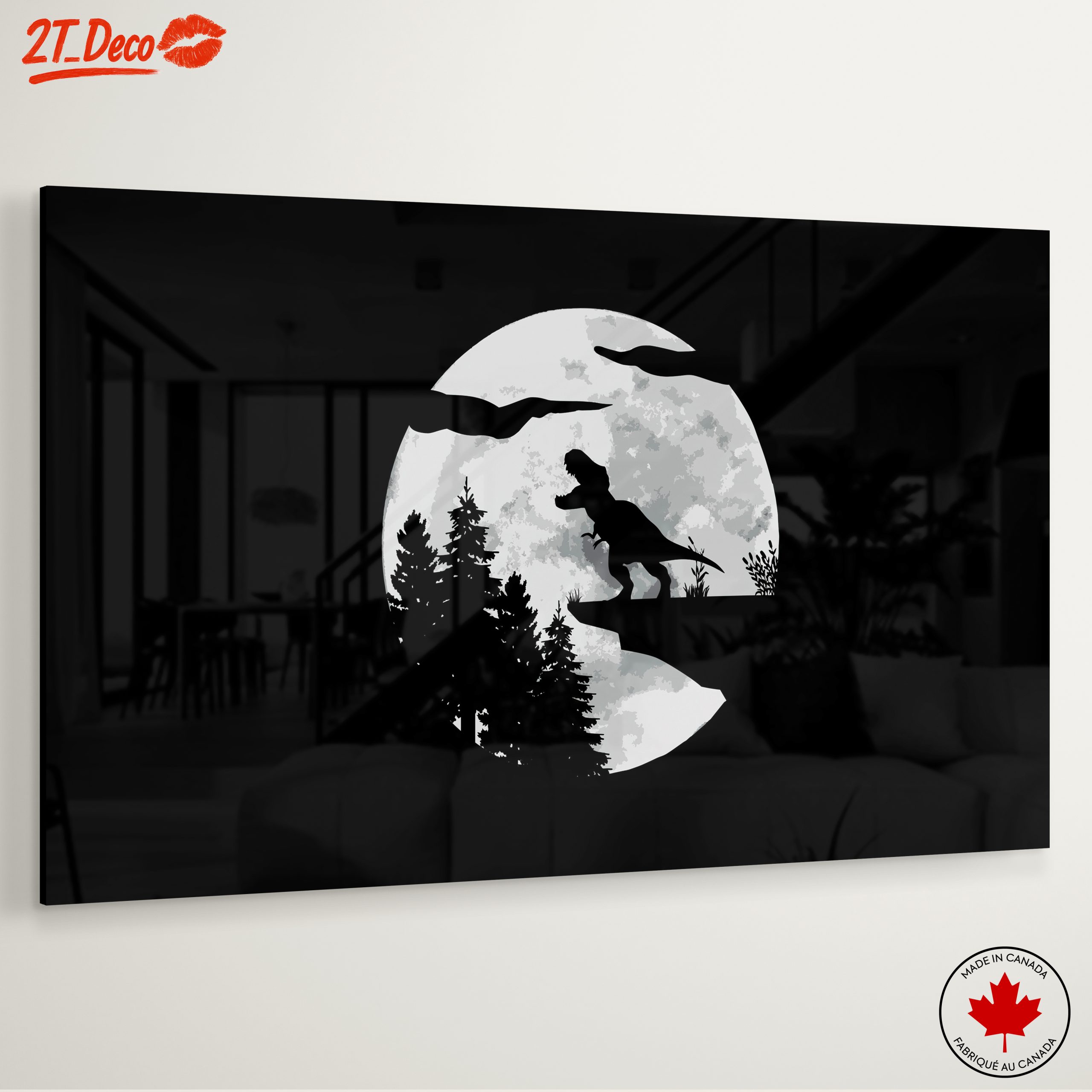 Dinosaur Silhouette Against Moonlight - Image 6