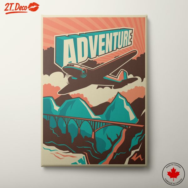 Vintage Adventure Airplane Artwork