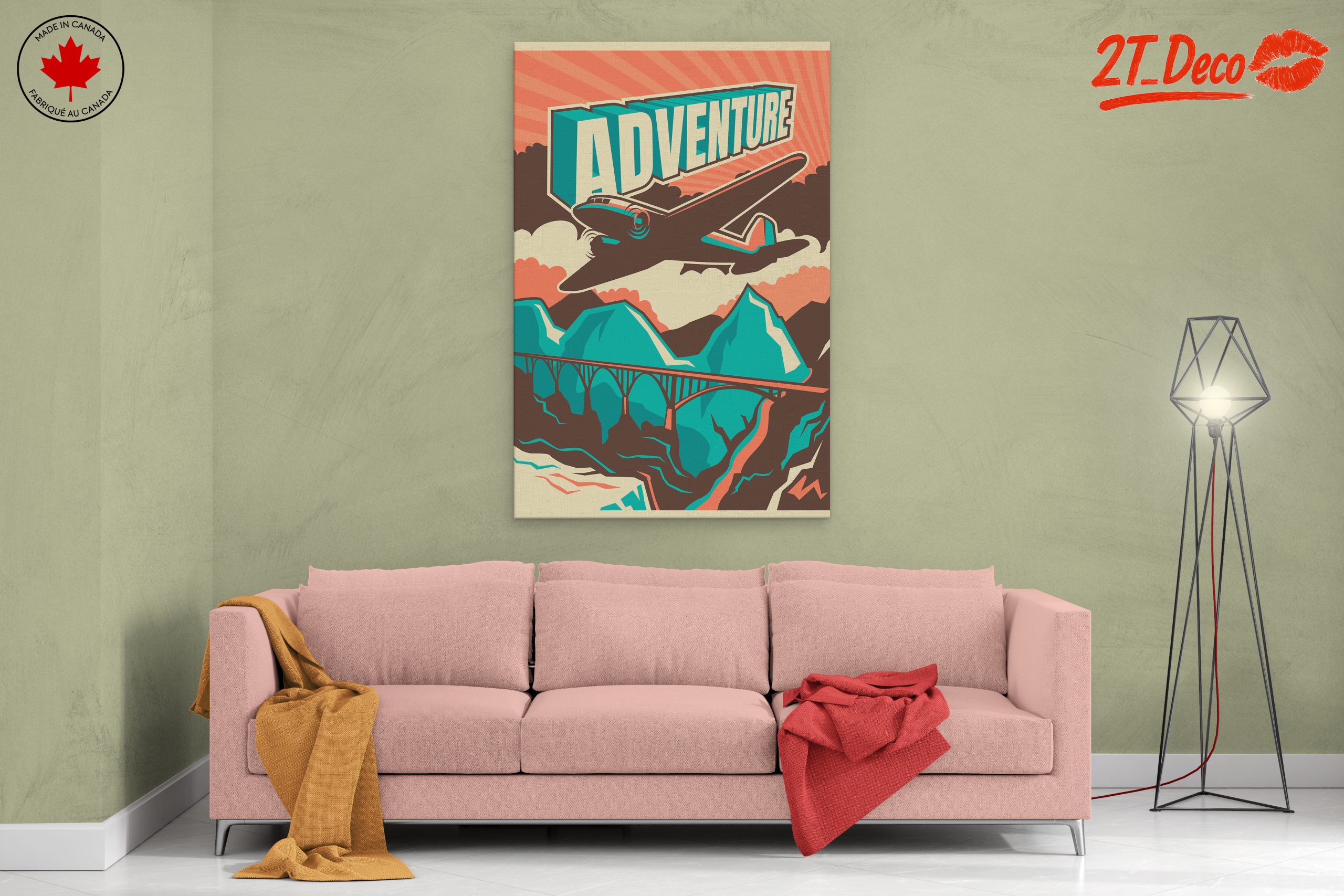 Vintage Adventure Airplane Artwork - Image 2
