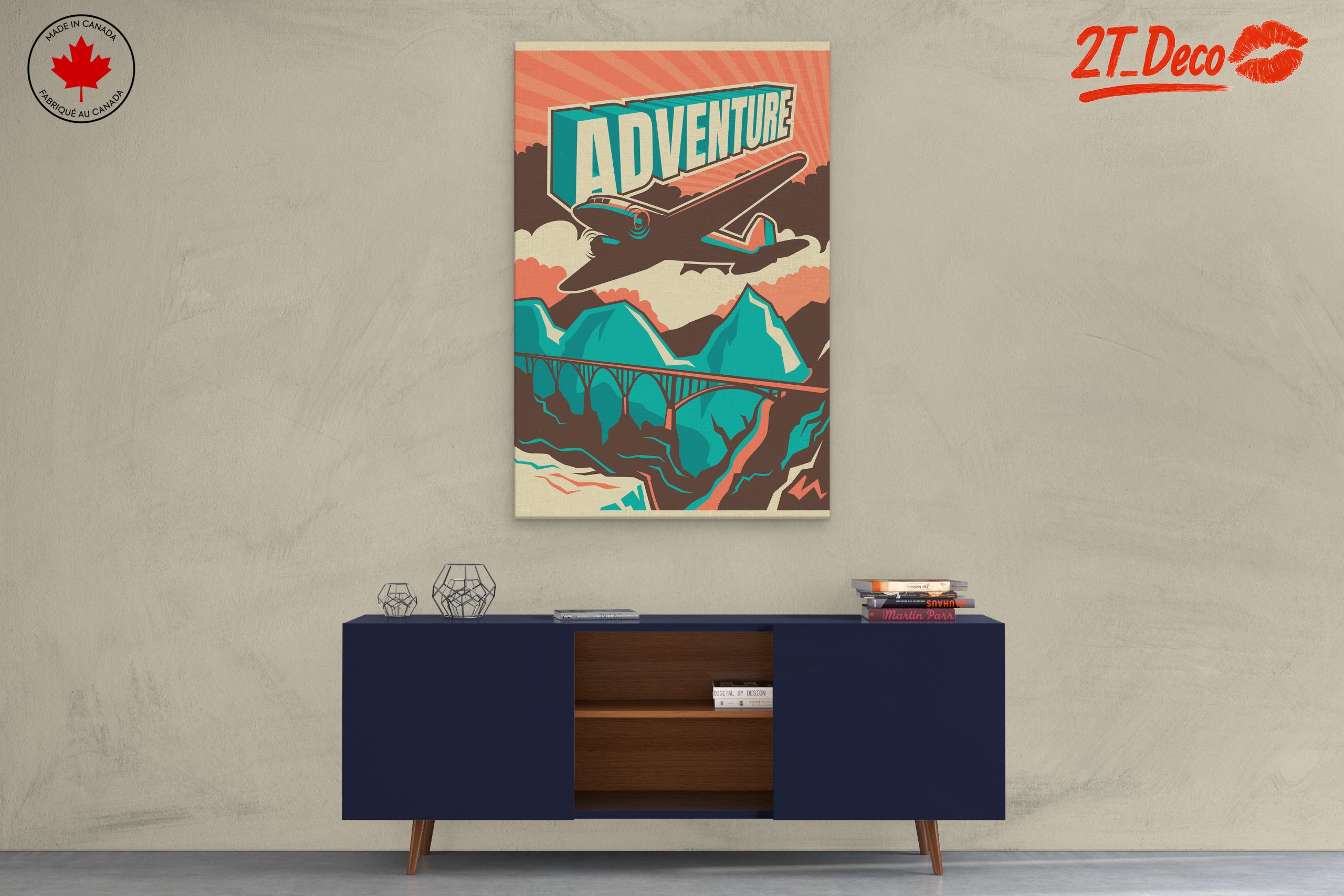 Vintage Adventure Airplane Artwork - Image 3