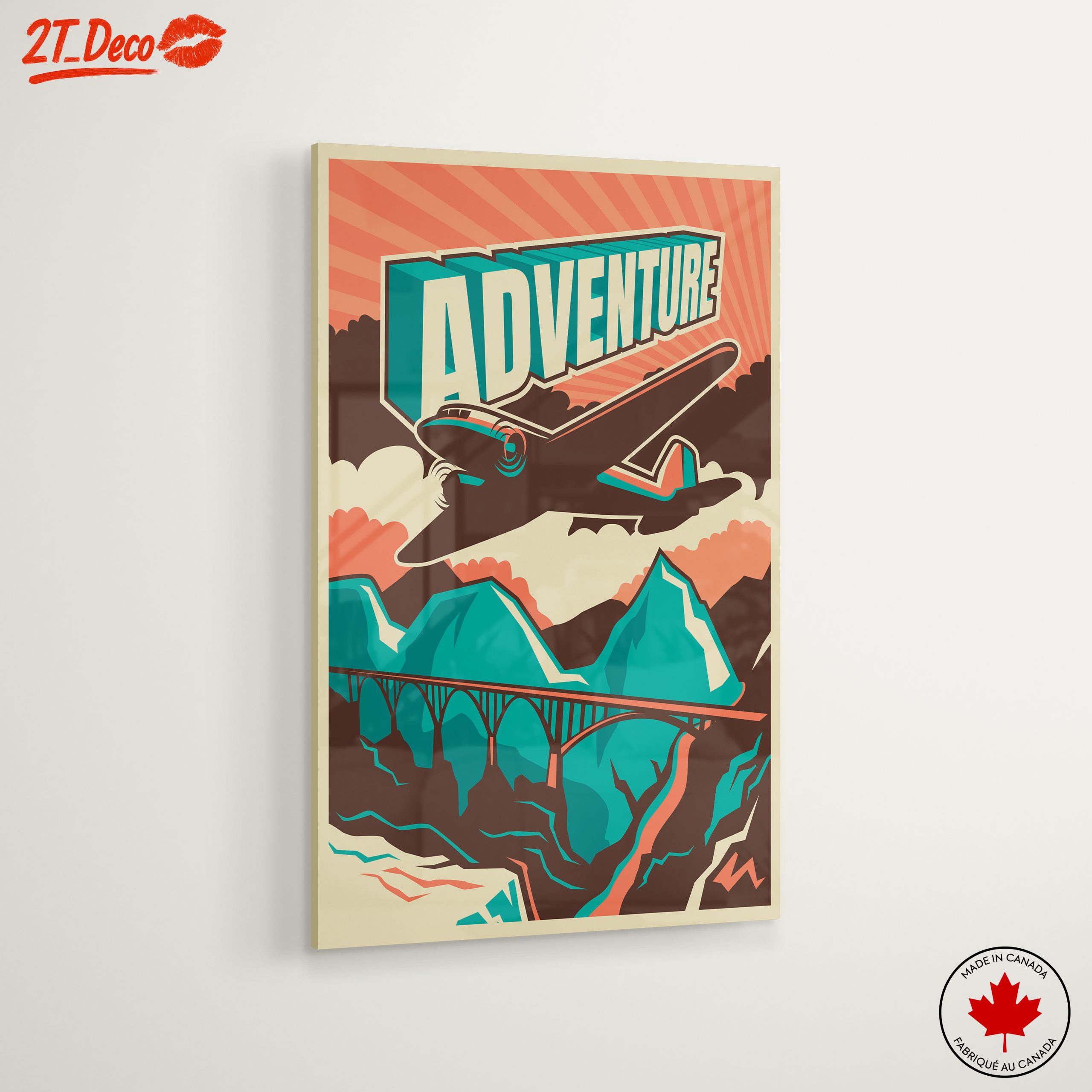 Vintage Adventure Airplane Artwork - Image 6