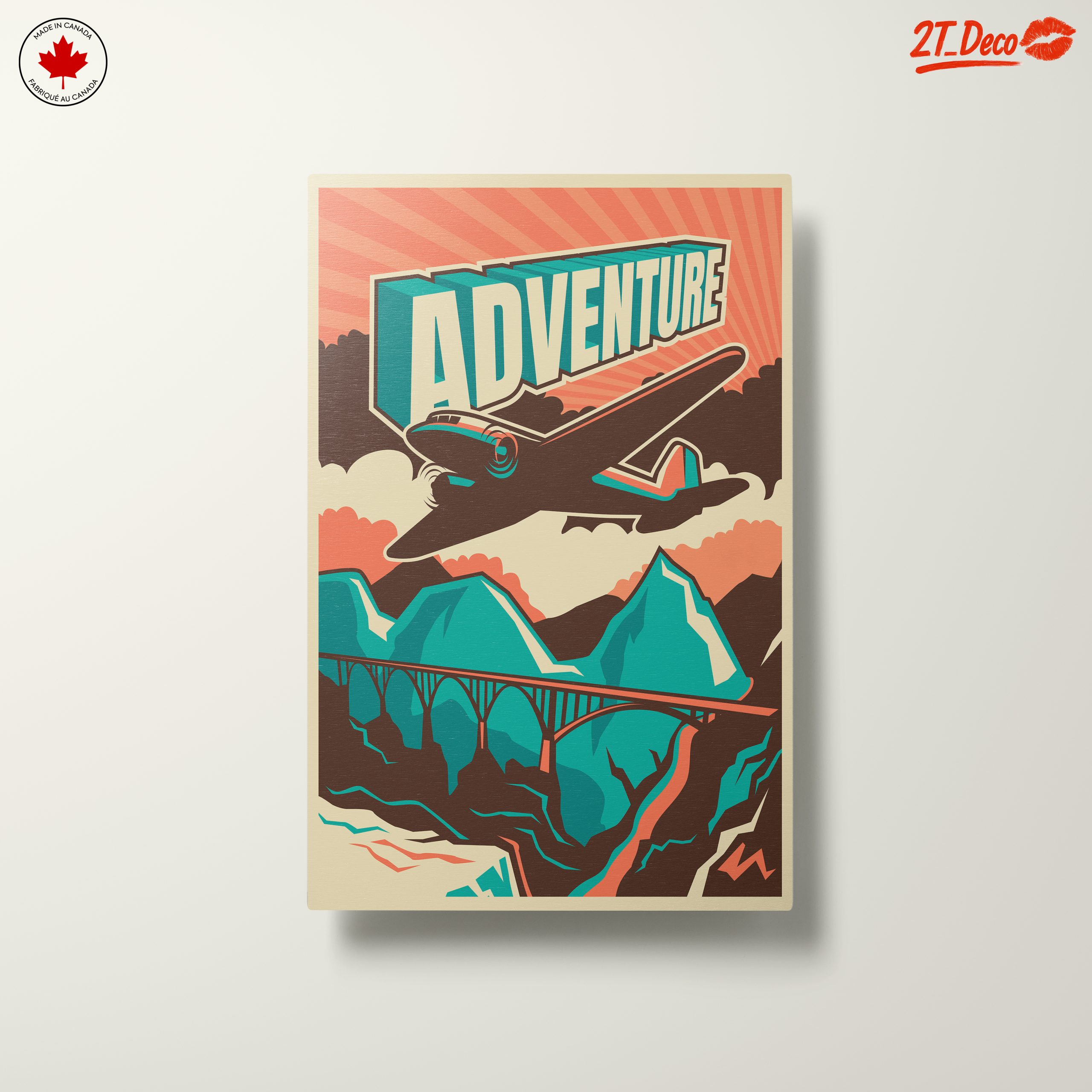 Vintage Adventure Airplane Artwork - Image 10