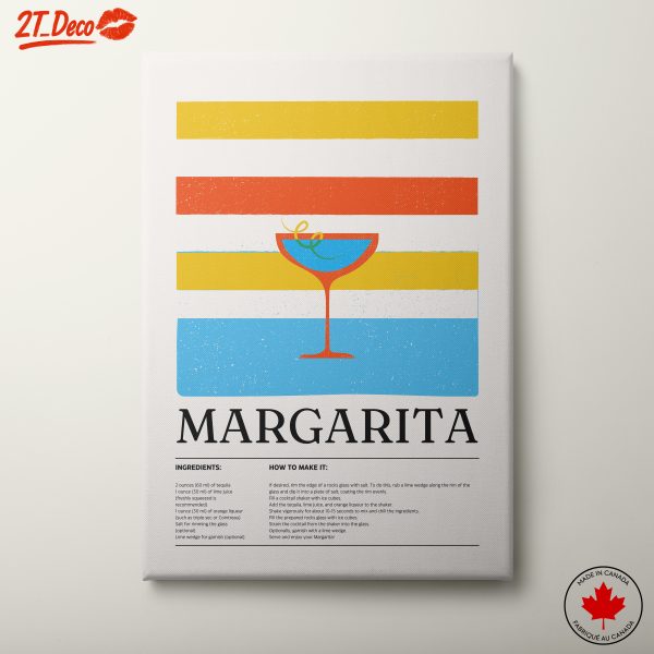 Colorful Cocktail Recipe Art for Home Bar