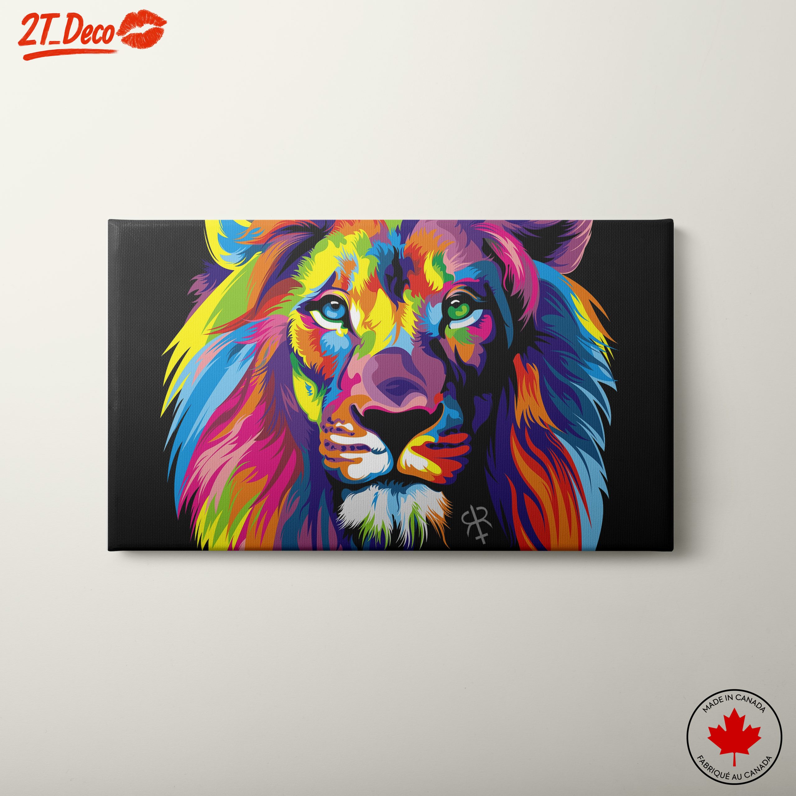 Vibrant Colorful Lion Art