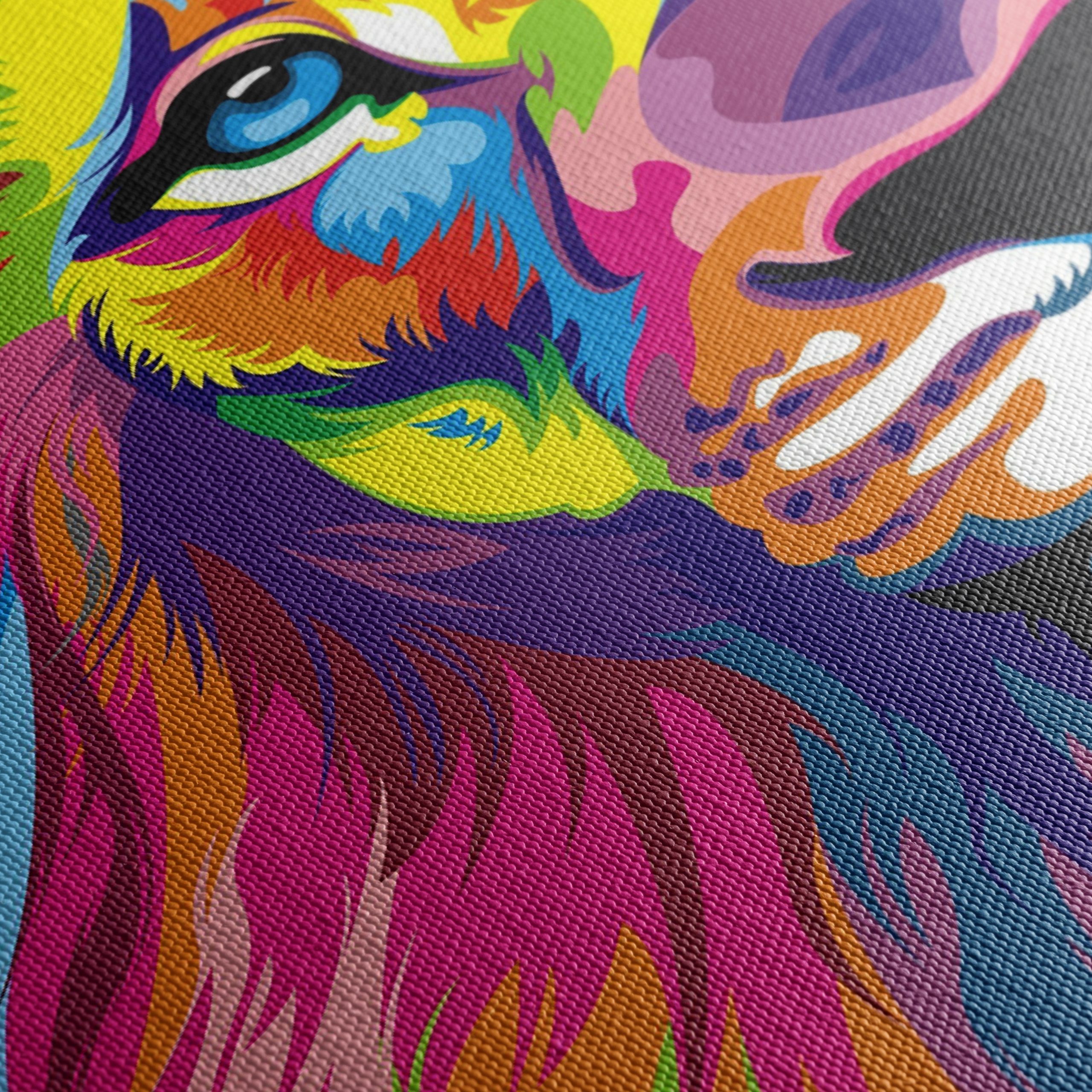 Vibrant Colorful Lion Art - Image 5