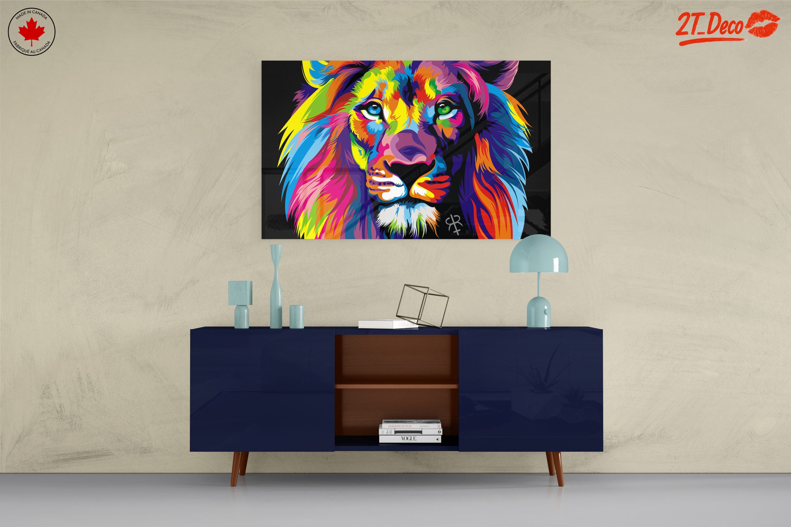 Vibrant Colorful Lion Art - Image 8