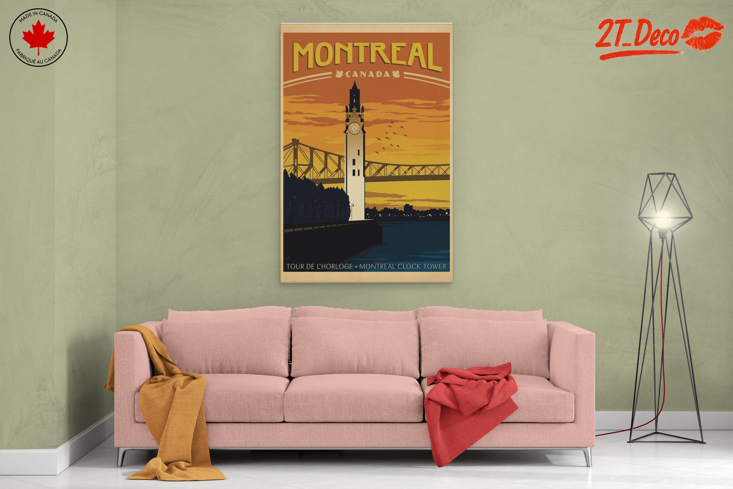 Montreal Clock Tower Cityscape Art - Image 2