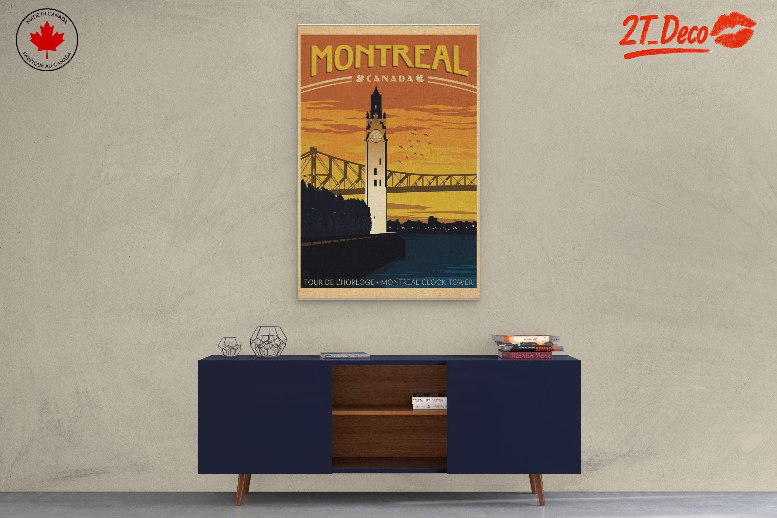Montreal Clock Tower Cityscape Art - Image 3