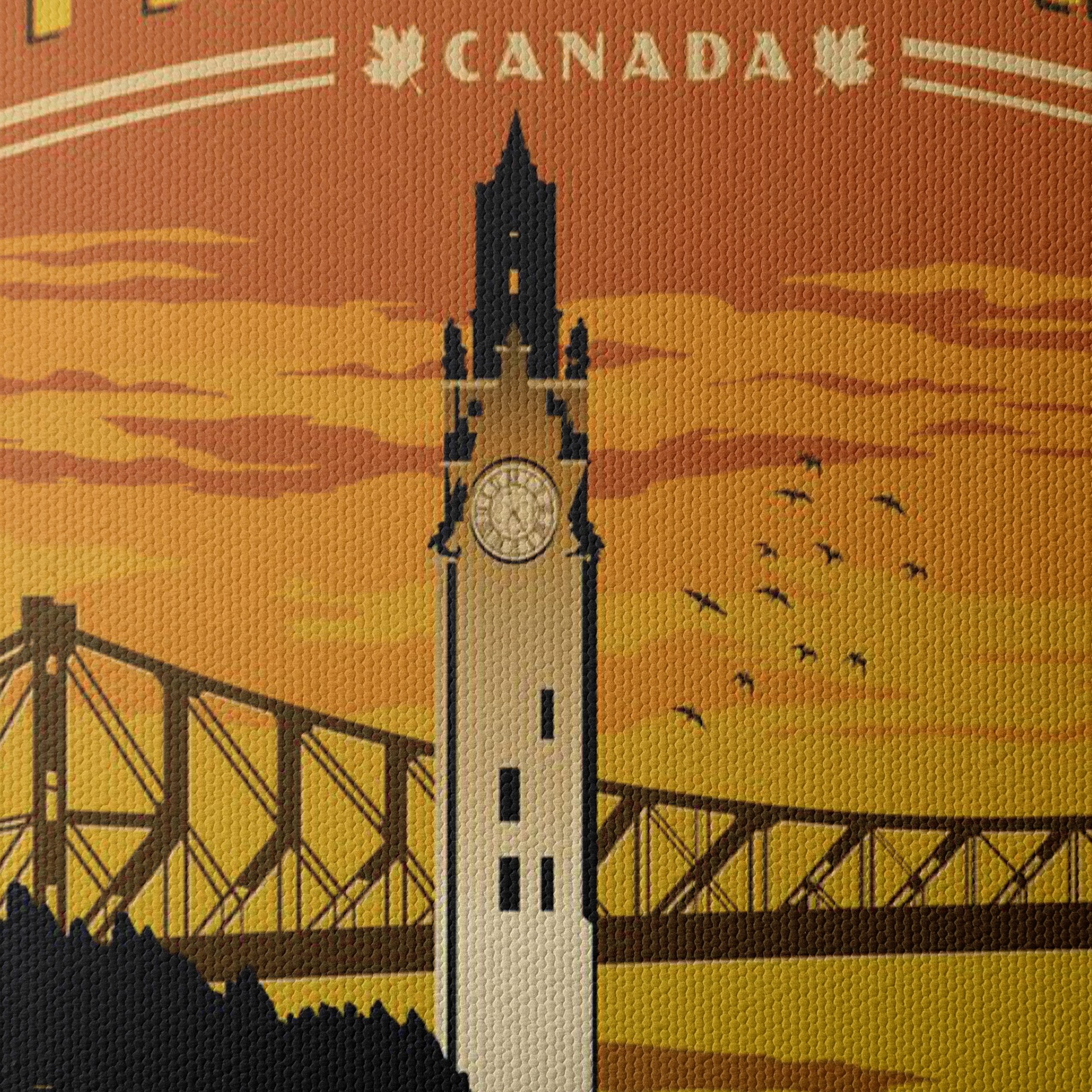 Montreal Clock Tower Cityscape Art - Image 4