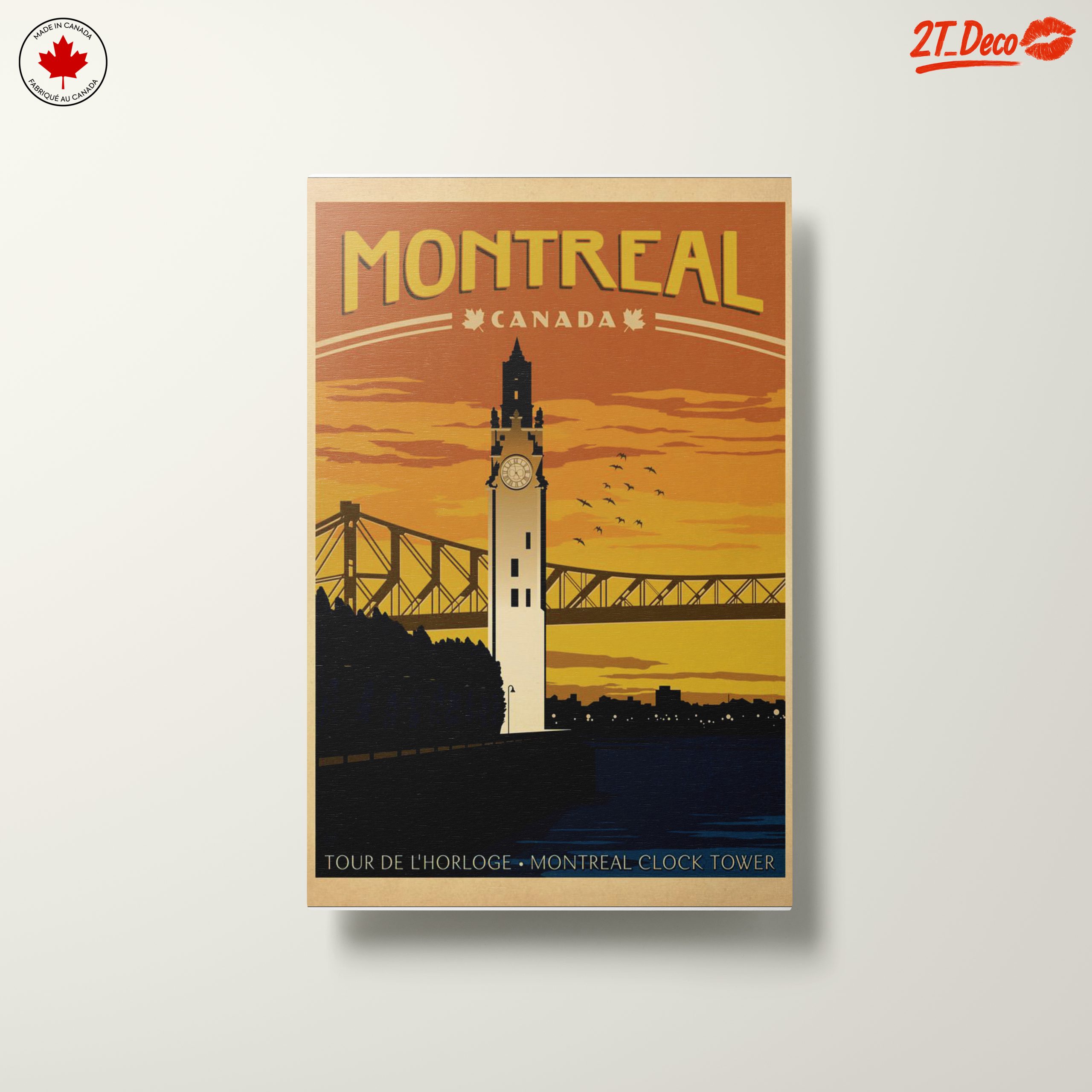 Montreal Clock Tower Cityscape Art - Image 10