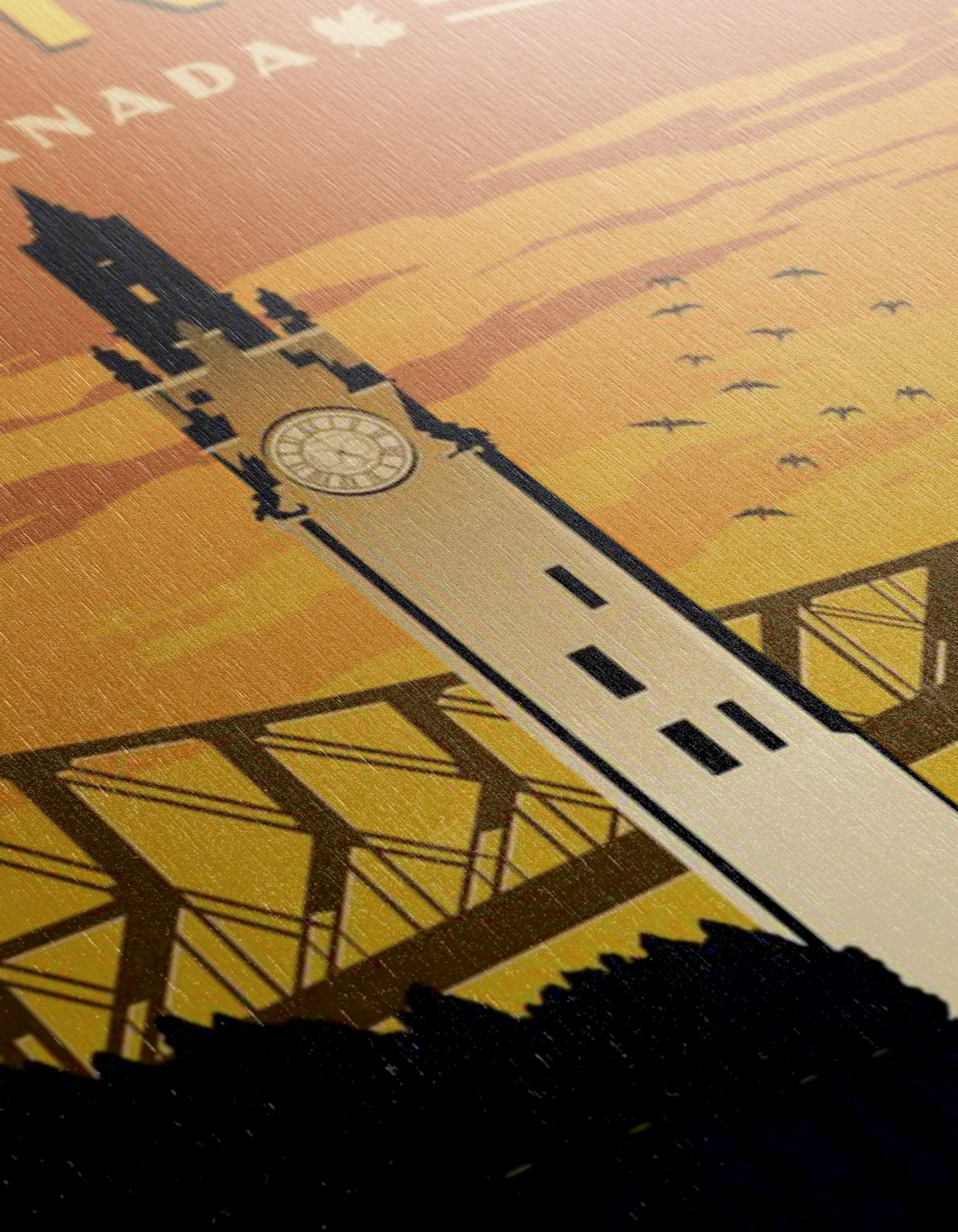 Montreal Clock Tower Cityscape Art - Image 12