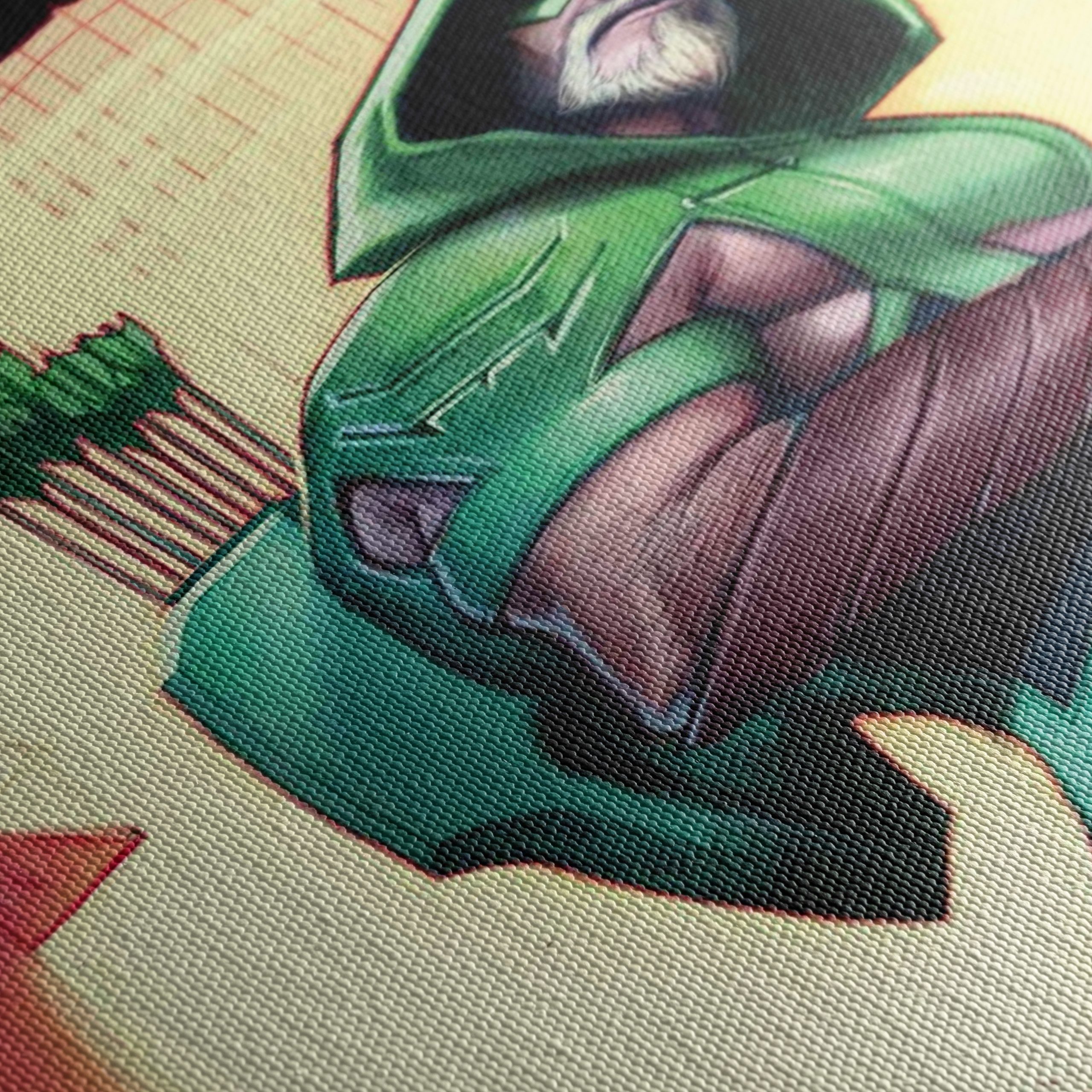 Green Arrow Artwork with Dynamic Urban Background - Image 5
