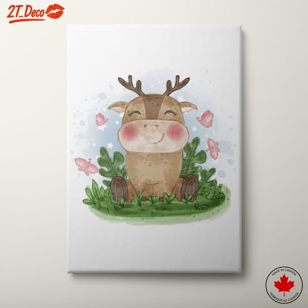 Adorable Cartoon Animal with Butterflies