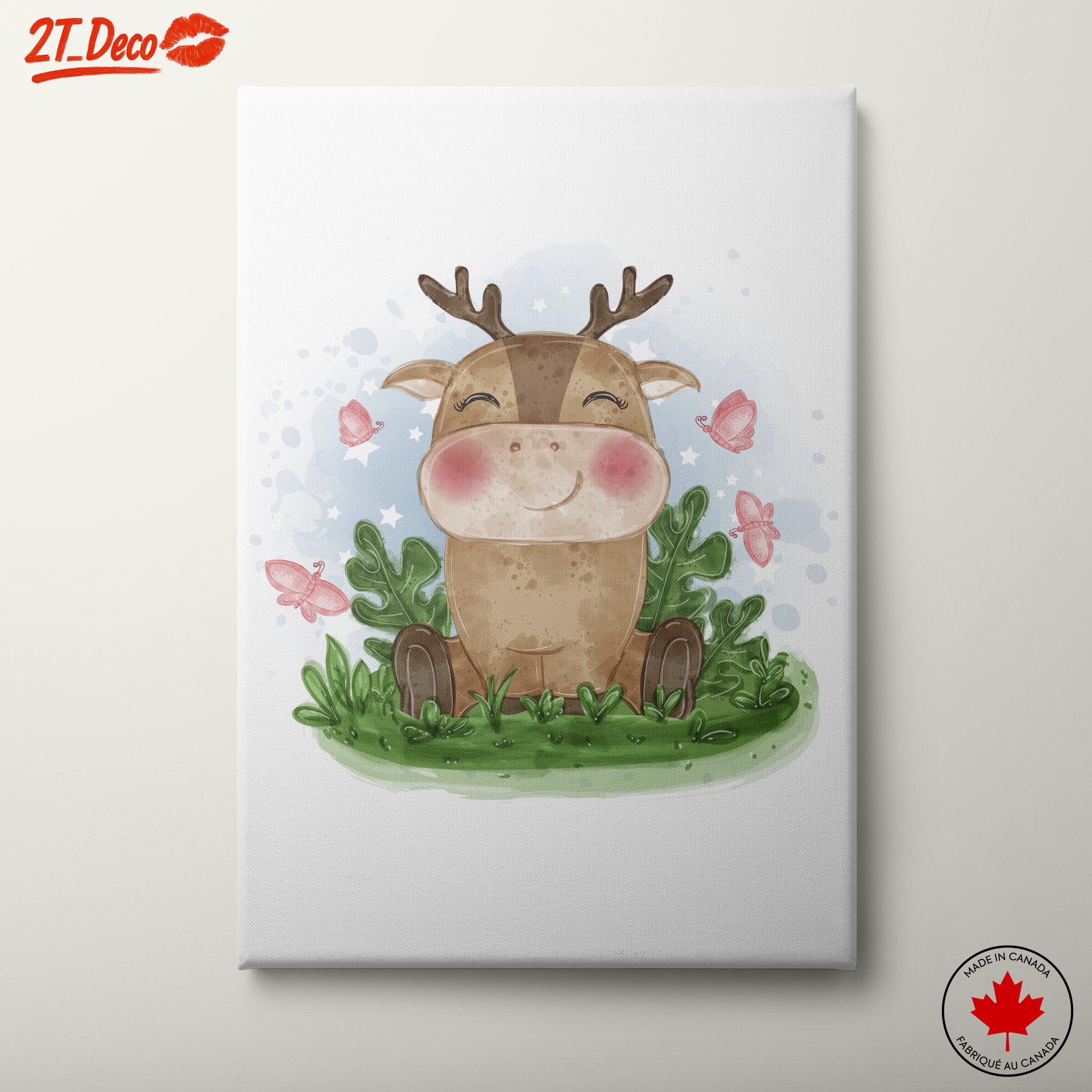 Adorable Cartoon Animal with Butterflies