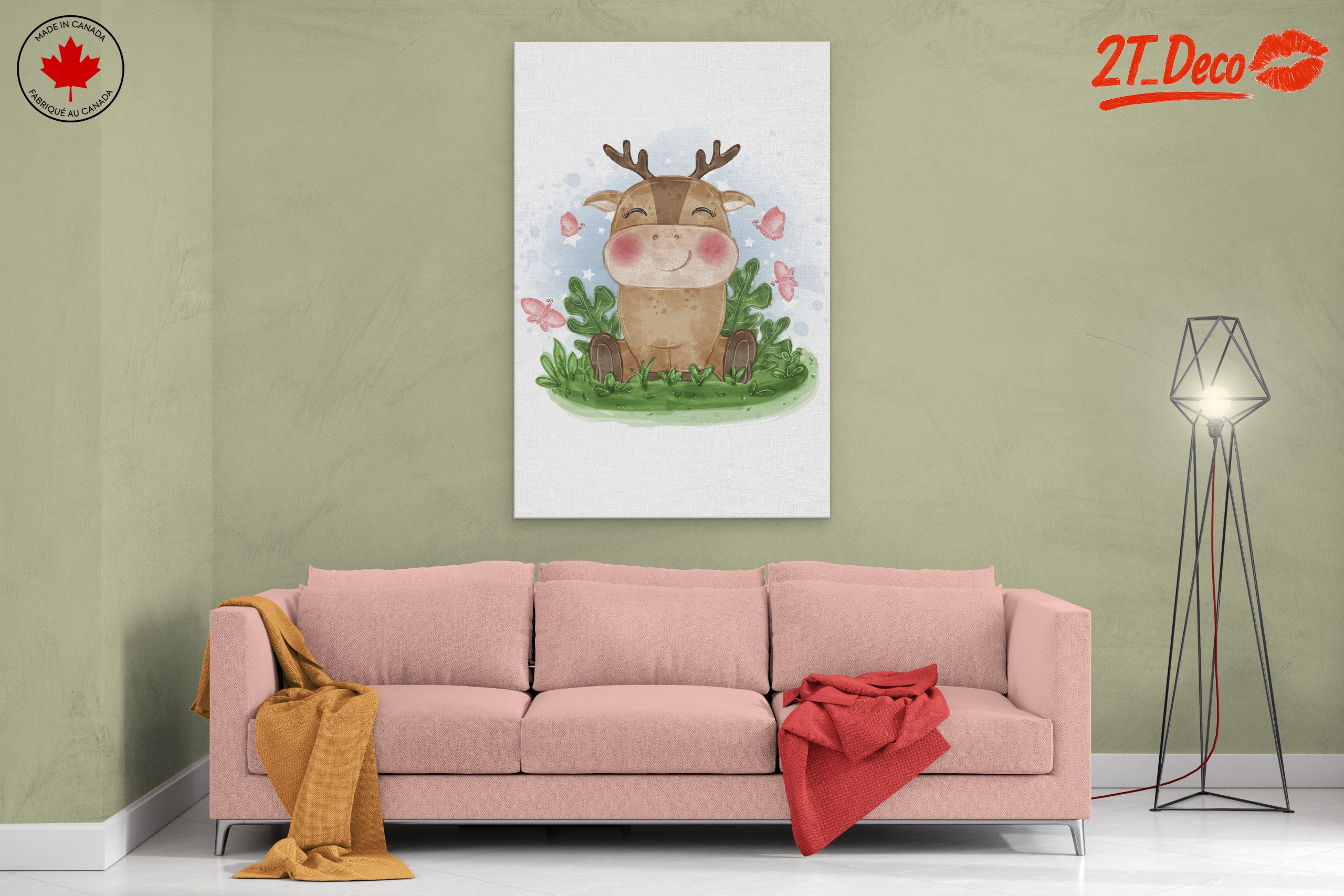 Adorable Cartoon Animal with Butterflies - Image 2