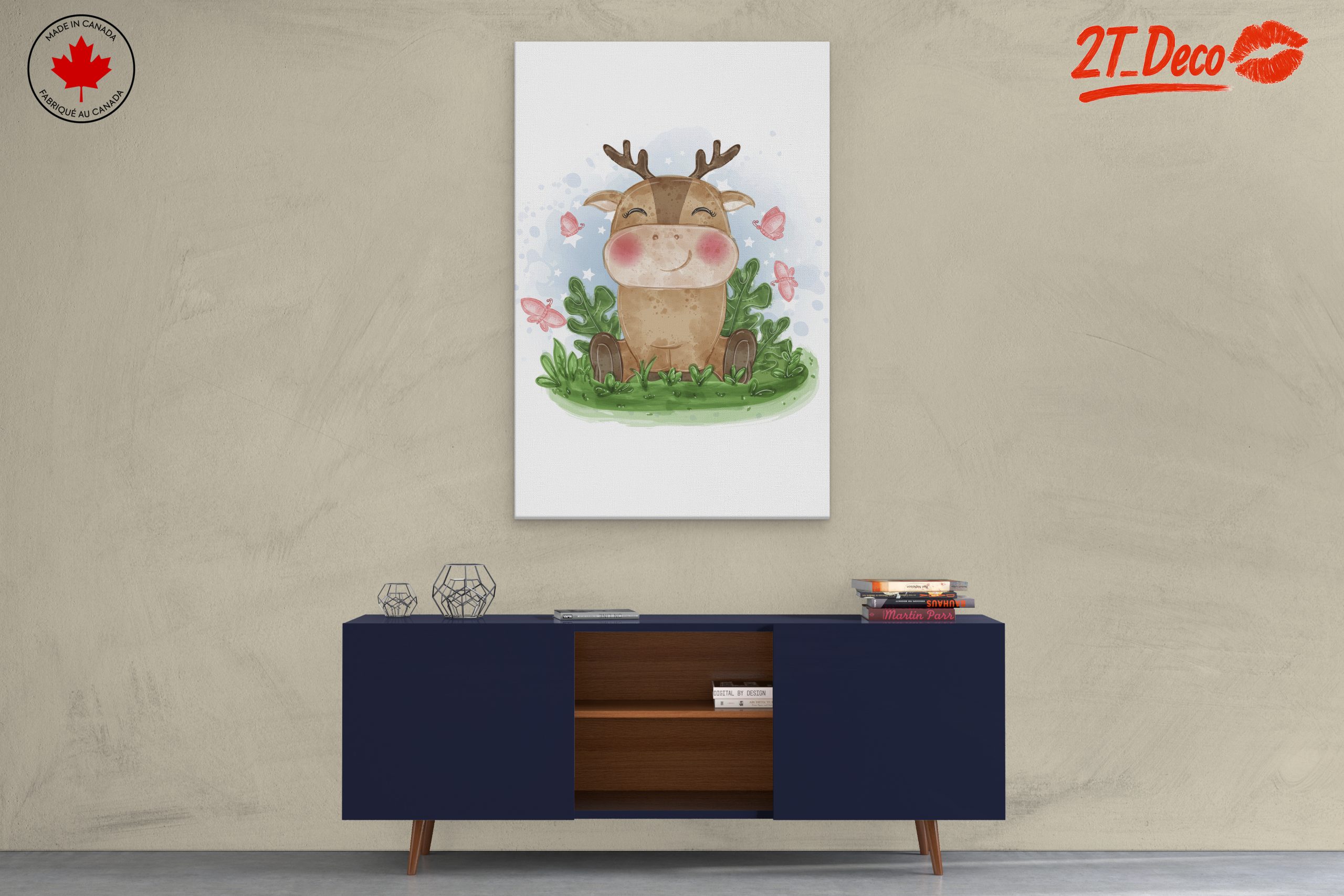 Adorable Cartoon Animal with Butterflies - Image 3