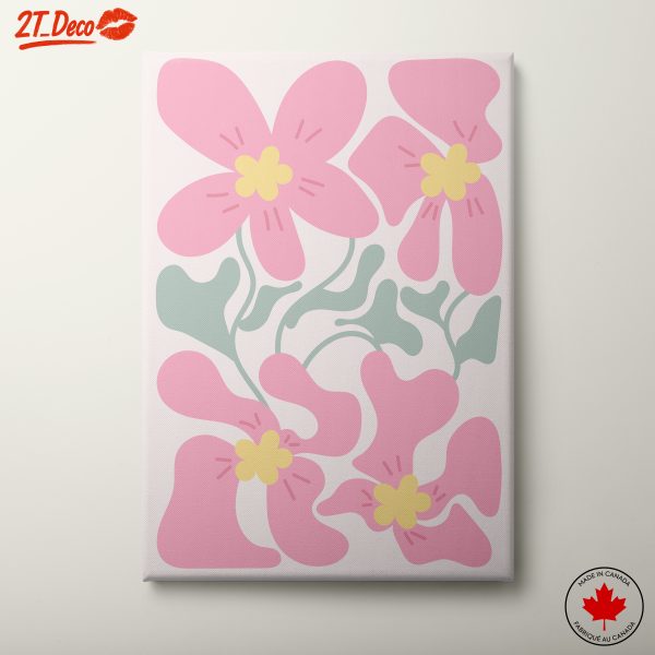 Vibrant Floral Artwork with Pink Flowers