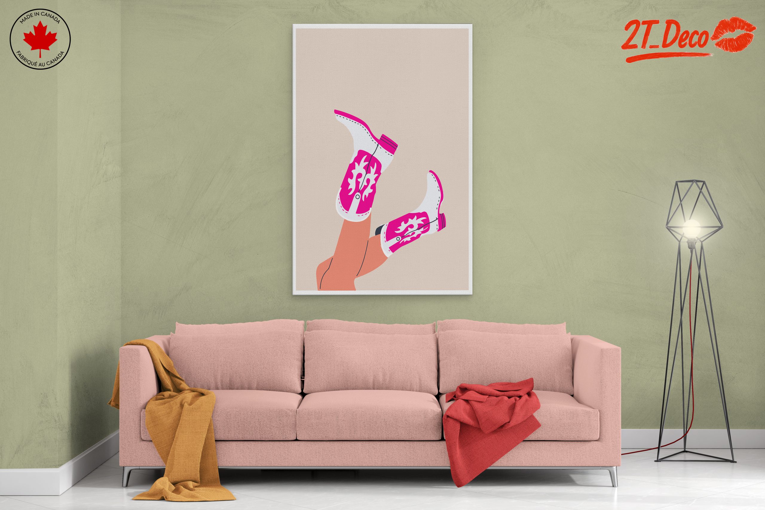 Stylish Western Women's Boots Artwork - Image 2