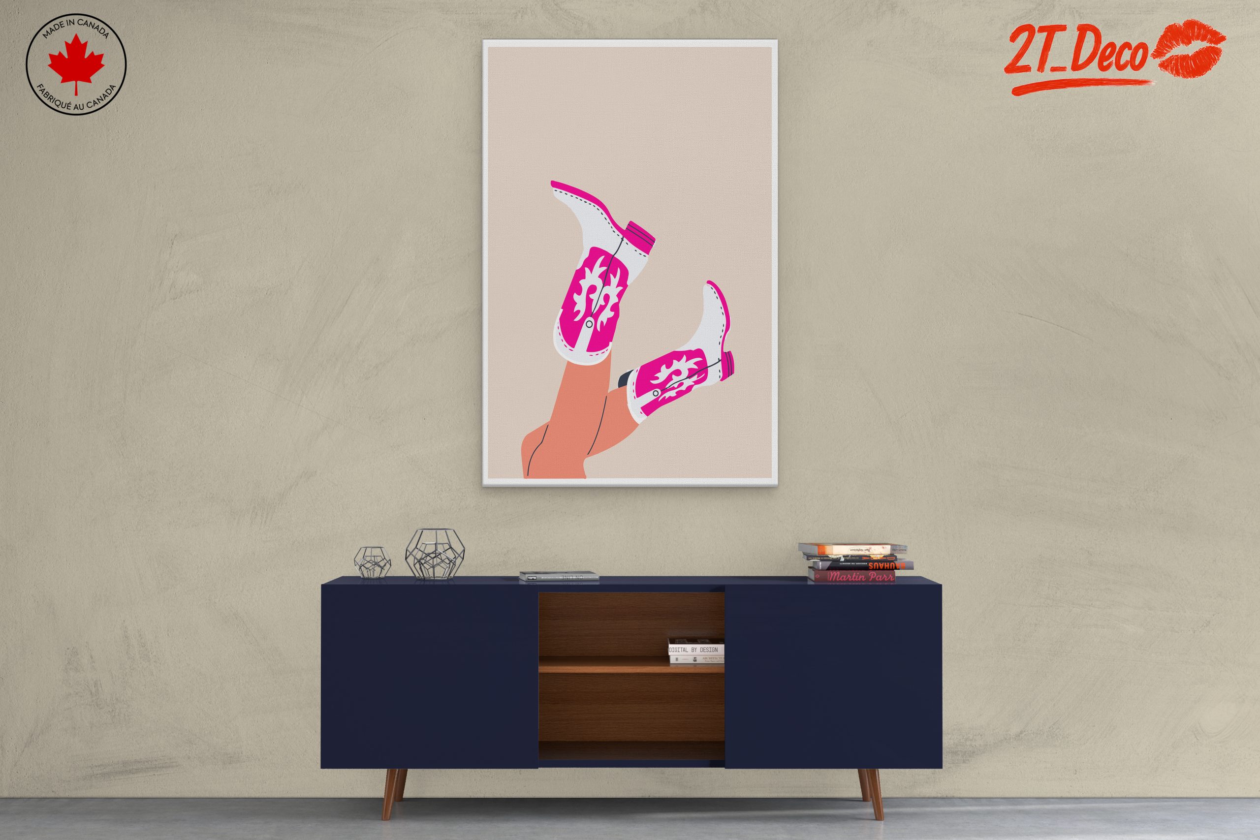 Stylish Western Women's Boots Artwork - Image 3