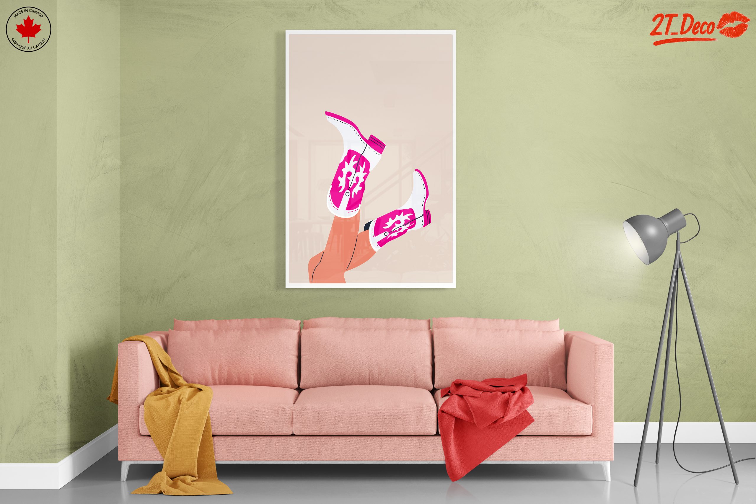 Stylish Western Women's Boots Artwork - Image 7