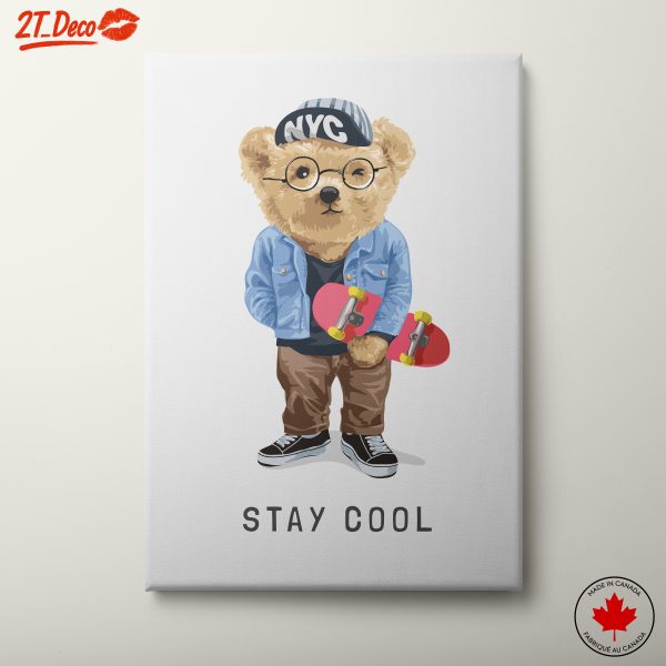 Stylized Bear Skateboard Artwork