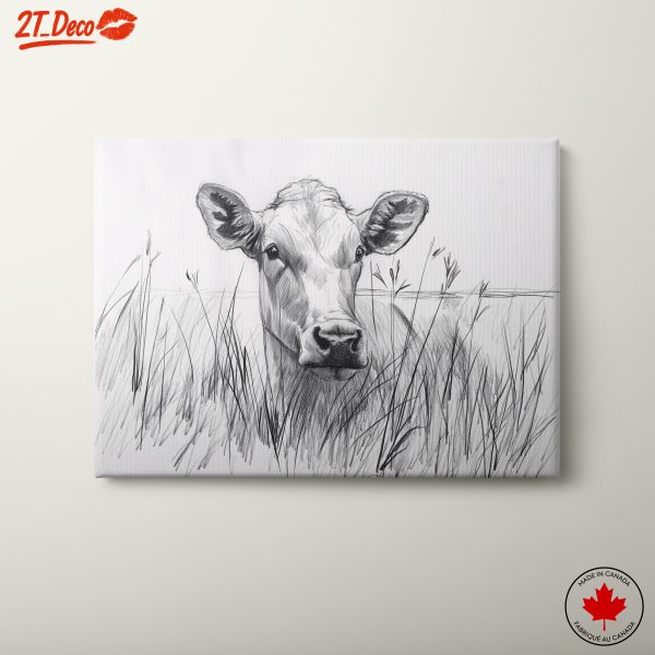 Realistic Cow Portrait in Grass