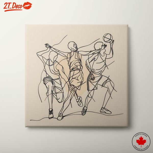 Dynamic Line Art of Basketball Players