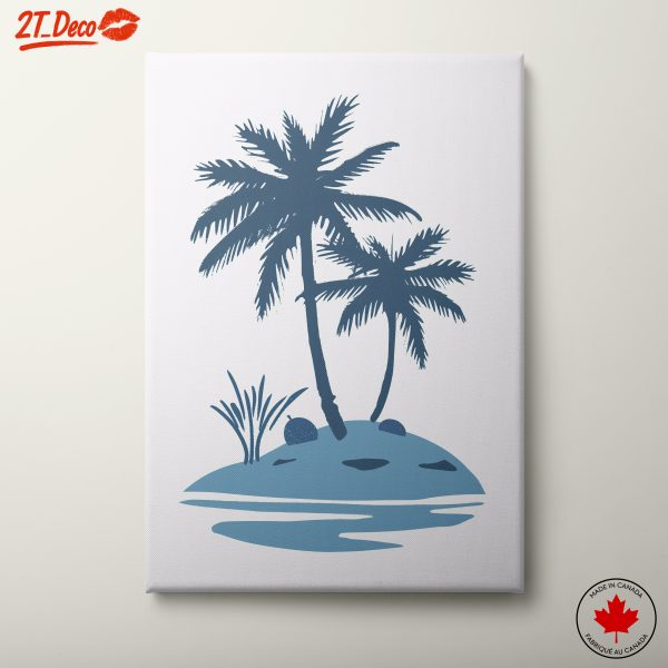 Stylized Palm Trees on Tropical Island