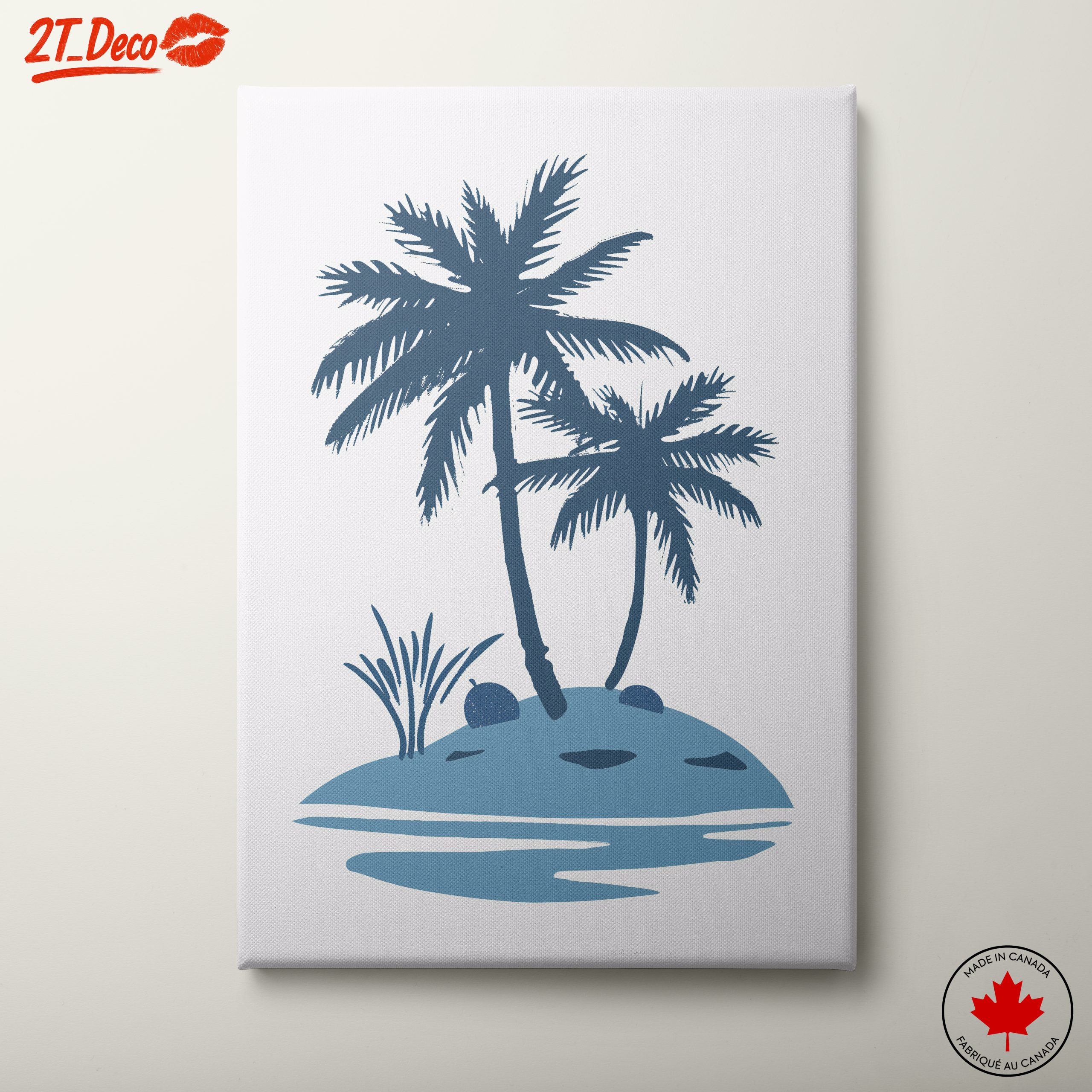 Stylized Palm Trees on Tropical Island