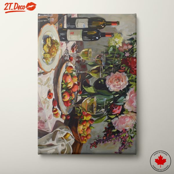 Elegant Wine And Floral Still Life Art