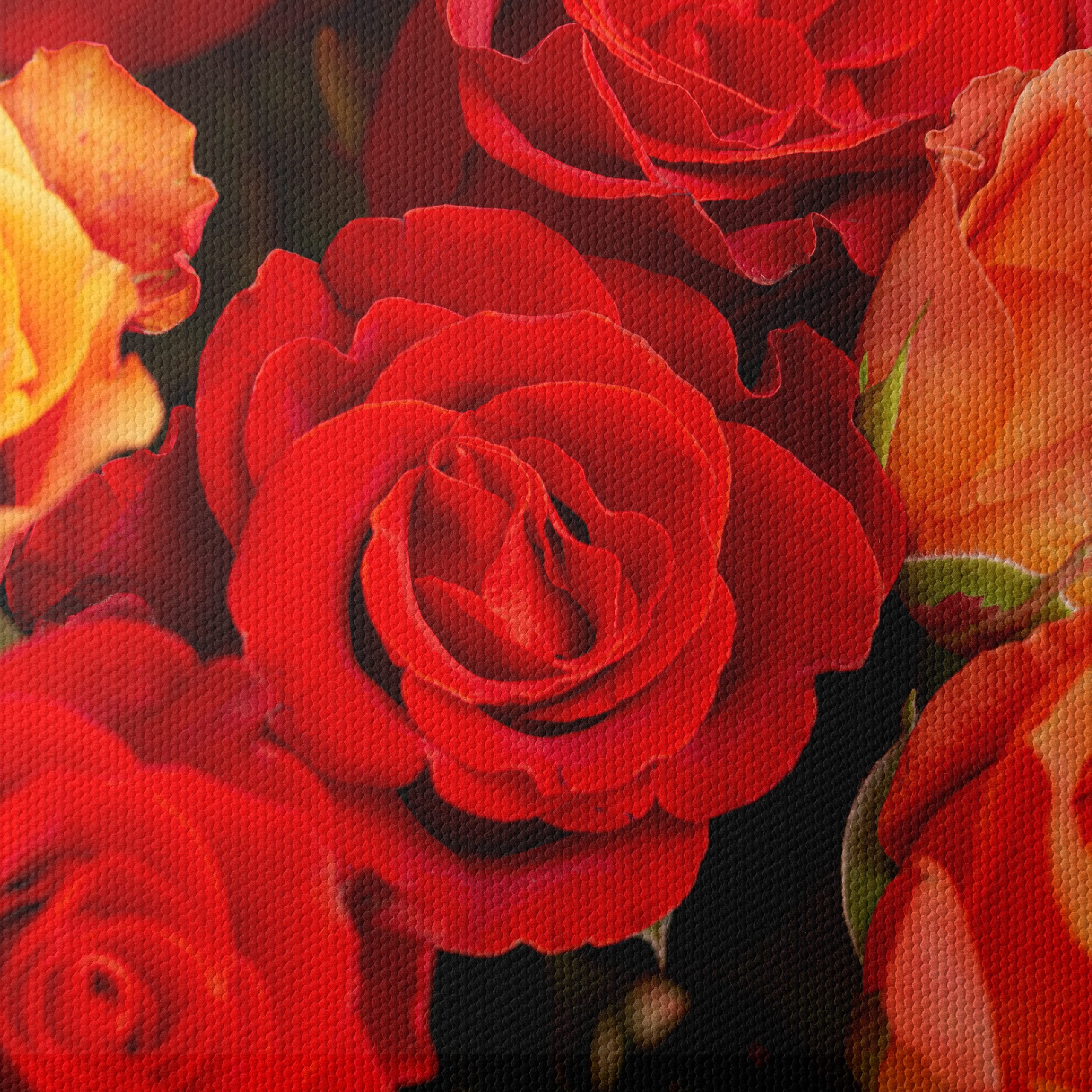 Vibrant Roses on a Red Background - Image 4