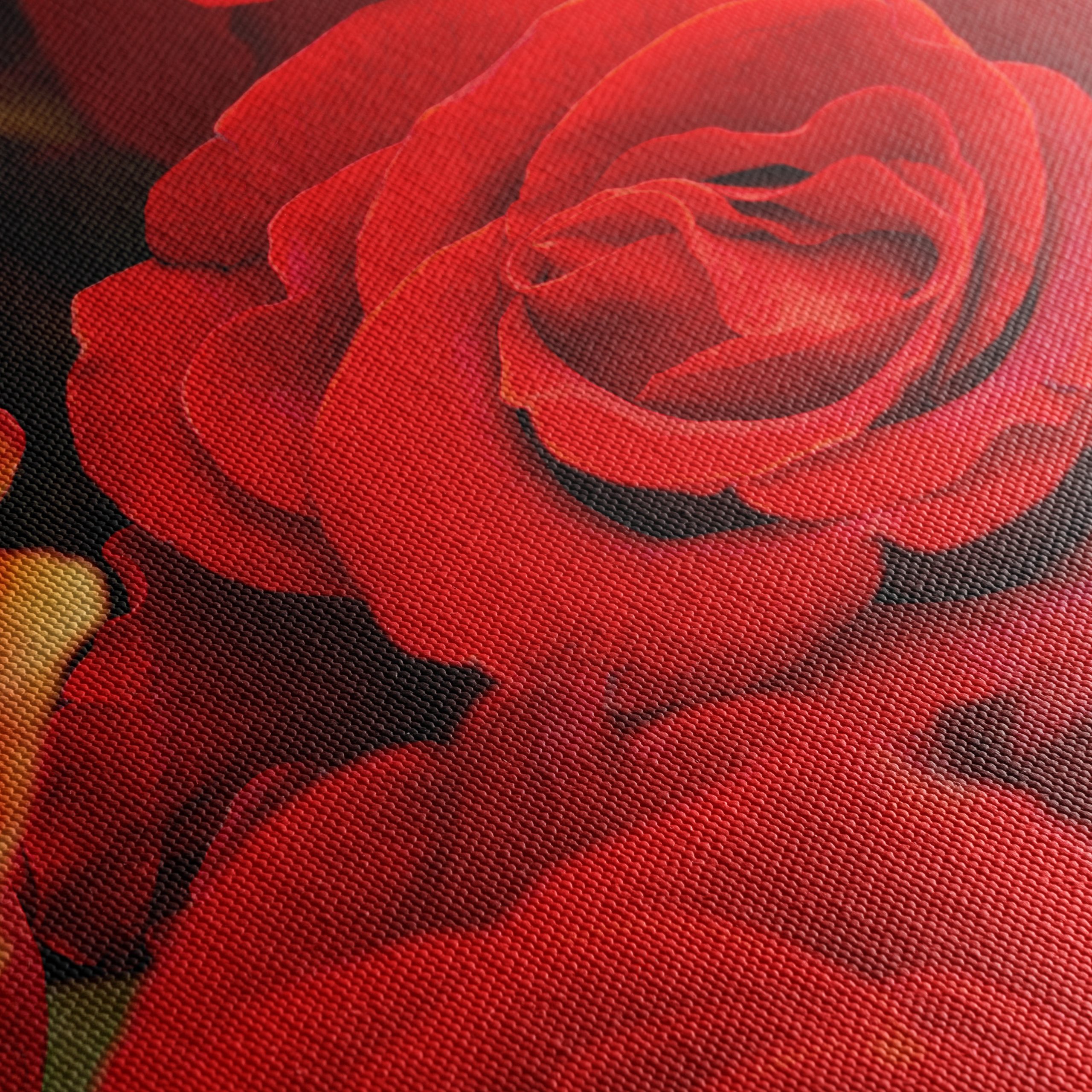 Vibrant Roses on a Red Background - Image 5