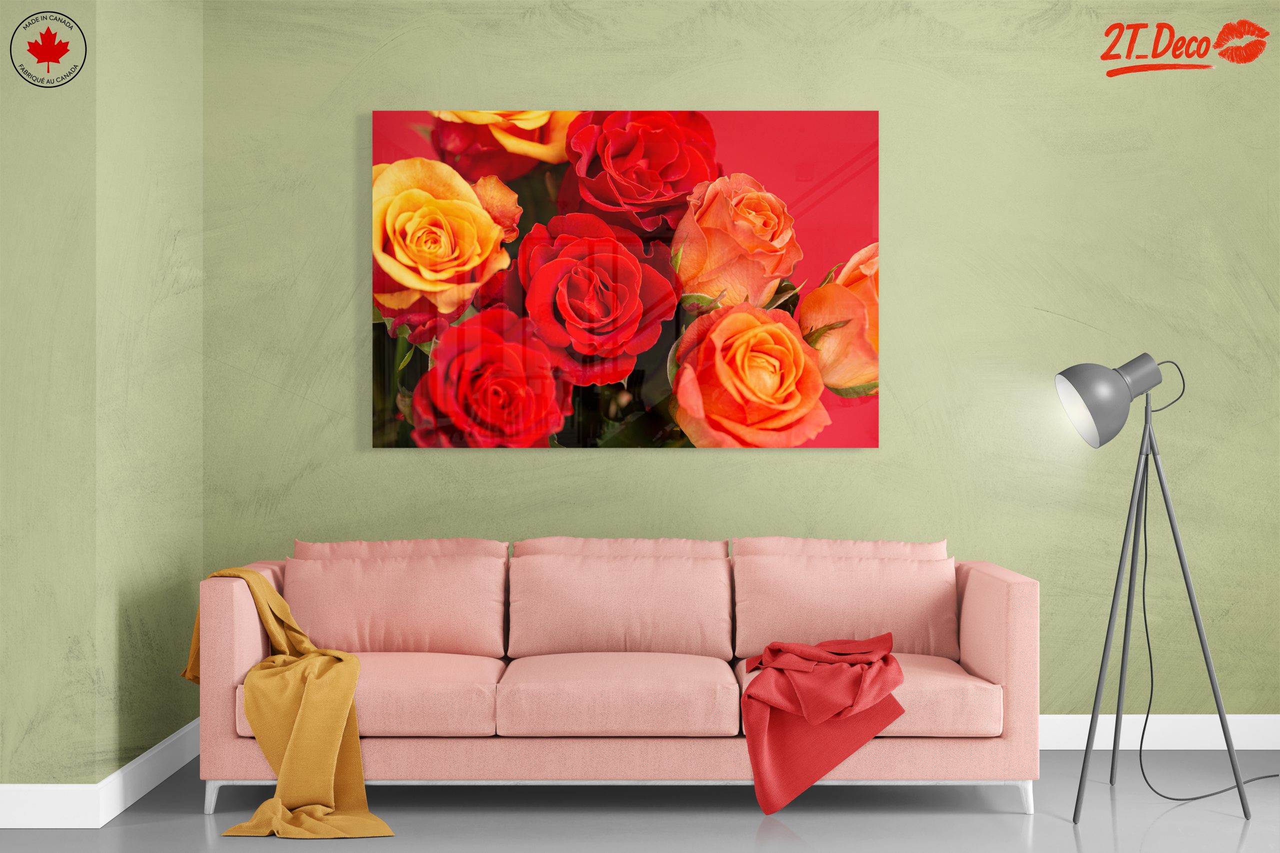 Vibrant Roses on a Red Background - Image 7